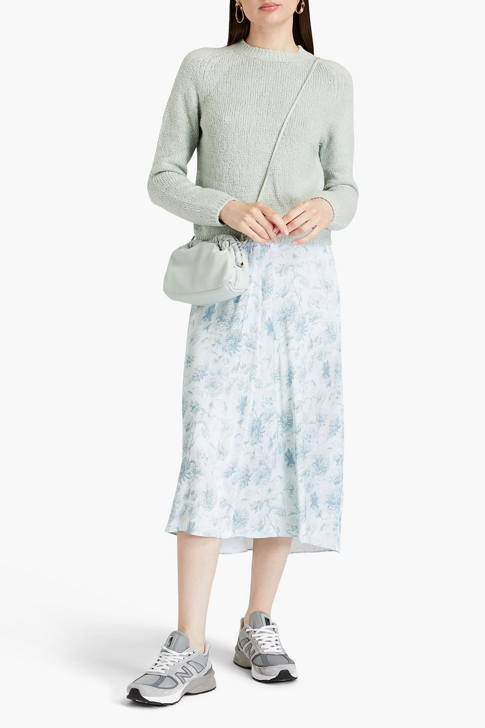 Shop Vince Cotton-blend Chenille Sweater In Mint