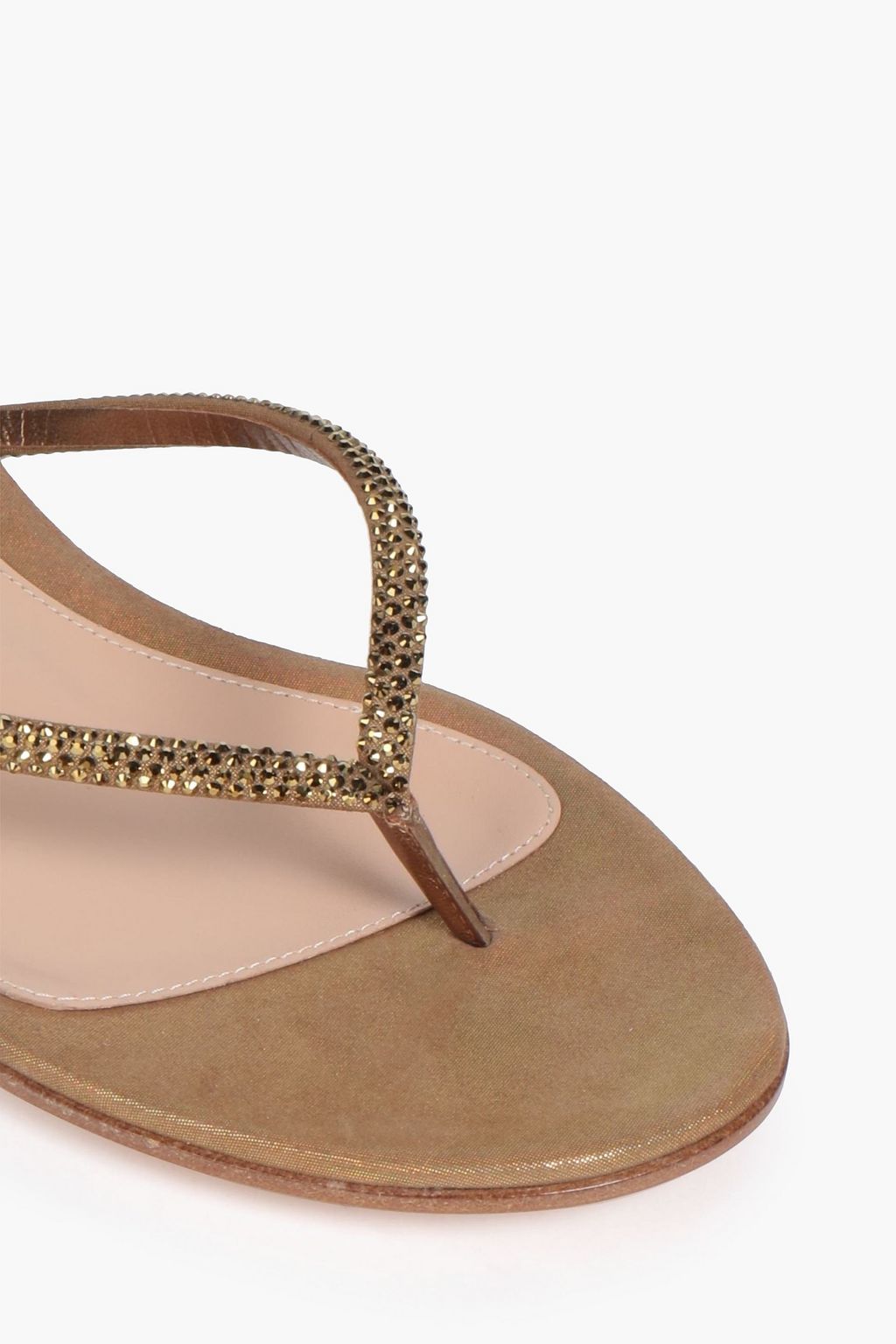 GIANVITO ROSSI India crystal-embellished suede flip flops