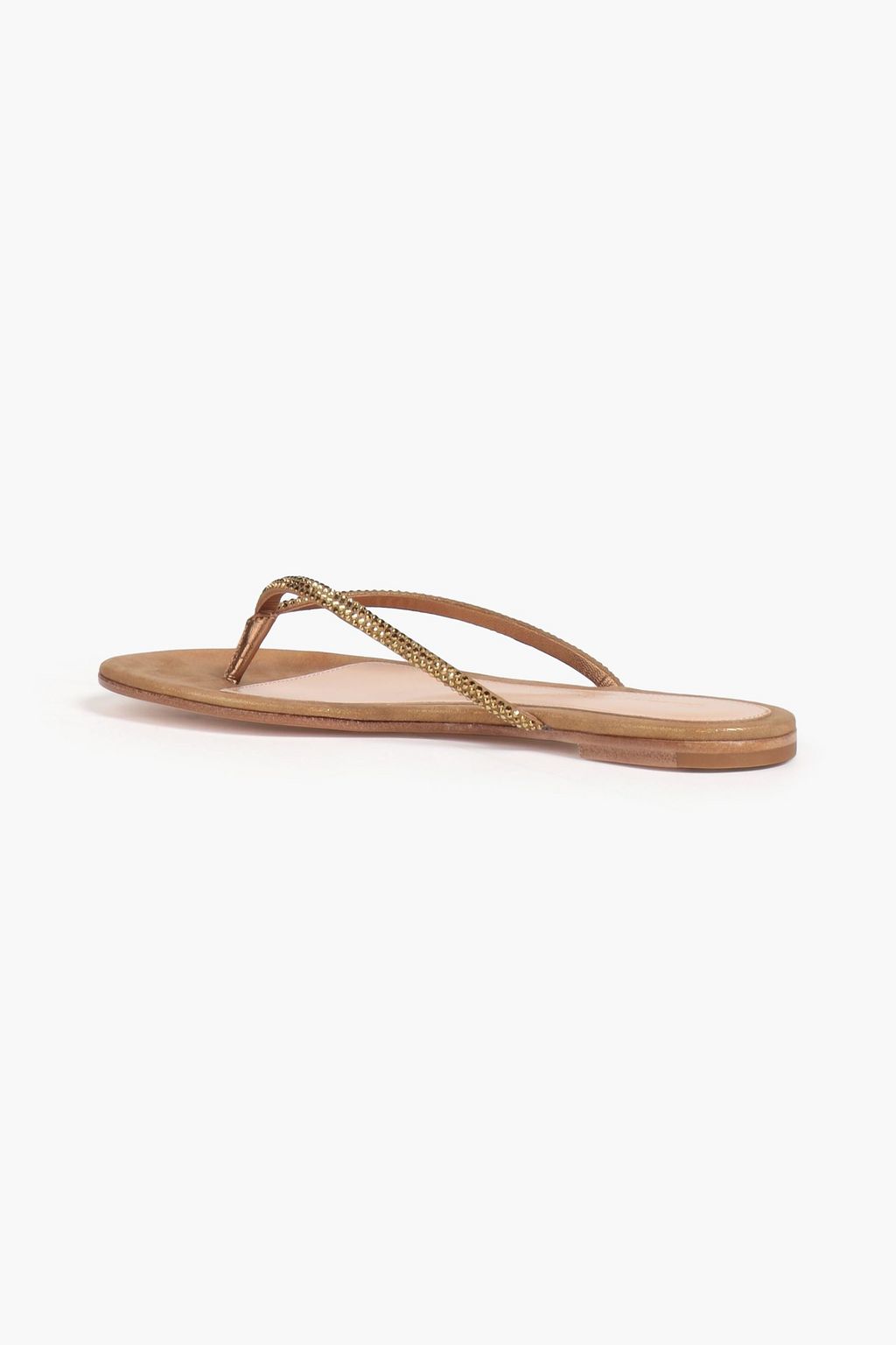GIANVITO ROSSI India crystal-embellished suede flip flops