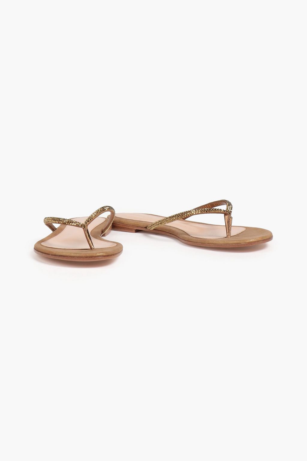 GIANVITO ROSSI India crystal-embellished suede flip flops