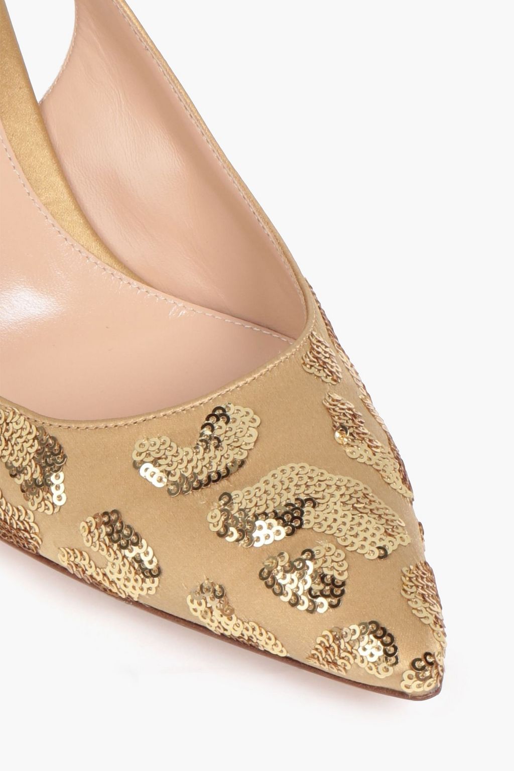 GIANVITO ROSSI Daze sequin-embellished satin slingback pumps