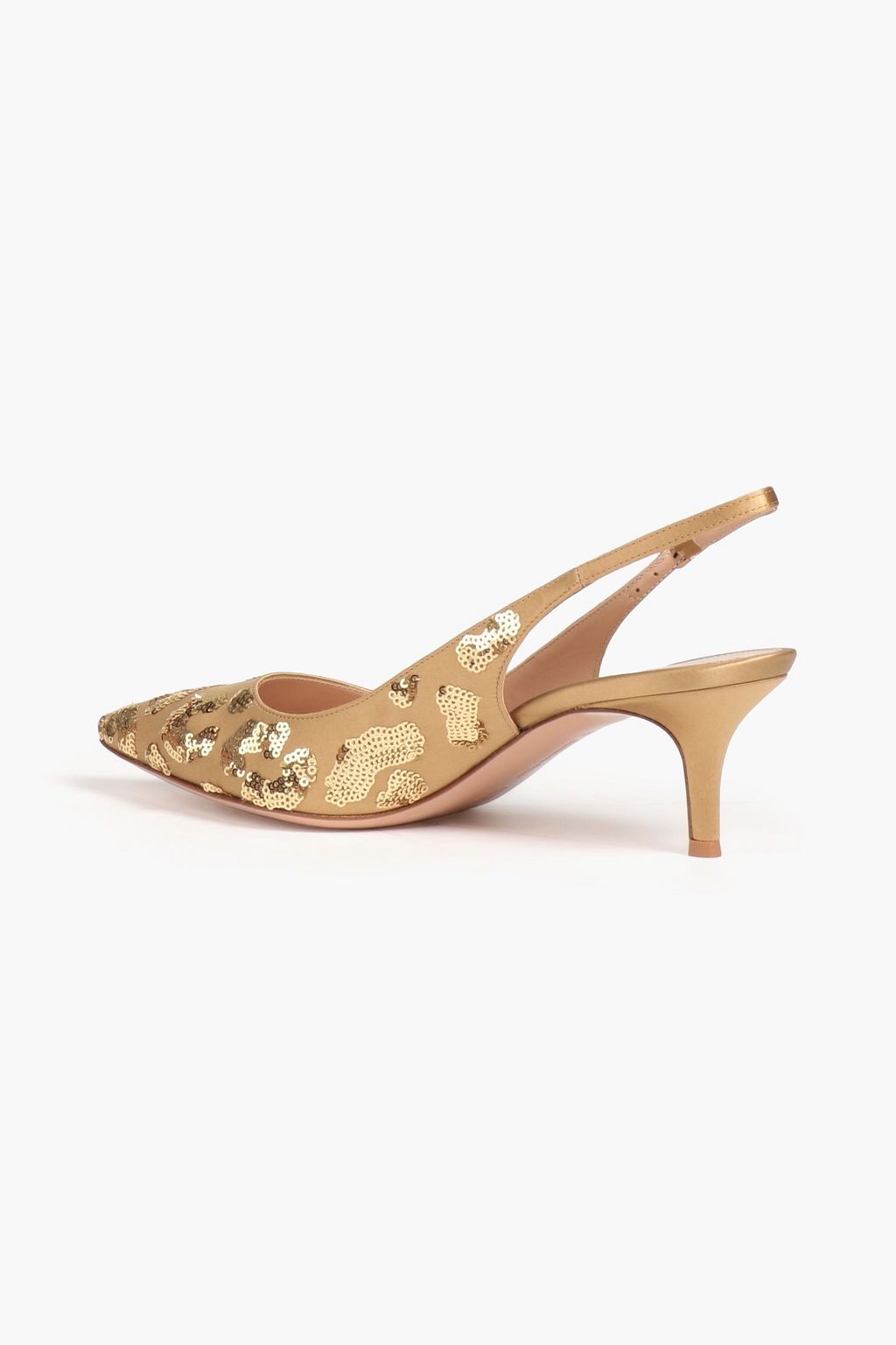 GIANVITO ROSSI Daze sequin-embellished satin slingback pumps