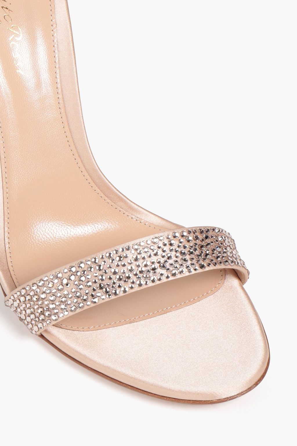 GIANVITO ROSSI 글램 라소 크리스털 장식 새틴 샌들