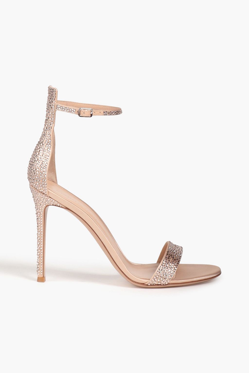 GIANVITO ROSSI Crystal embellished satin sandals THE OUTNET