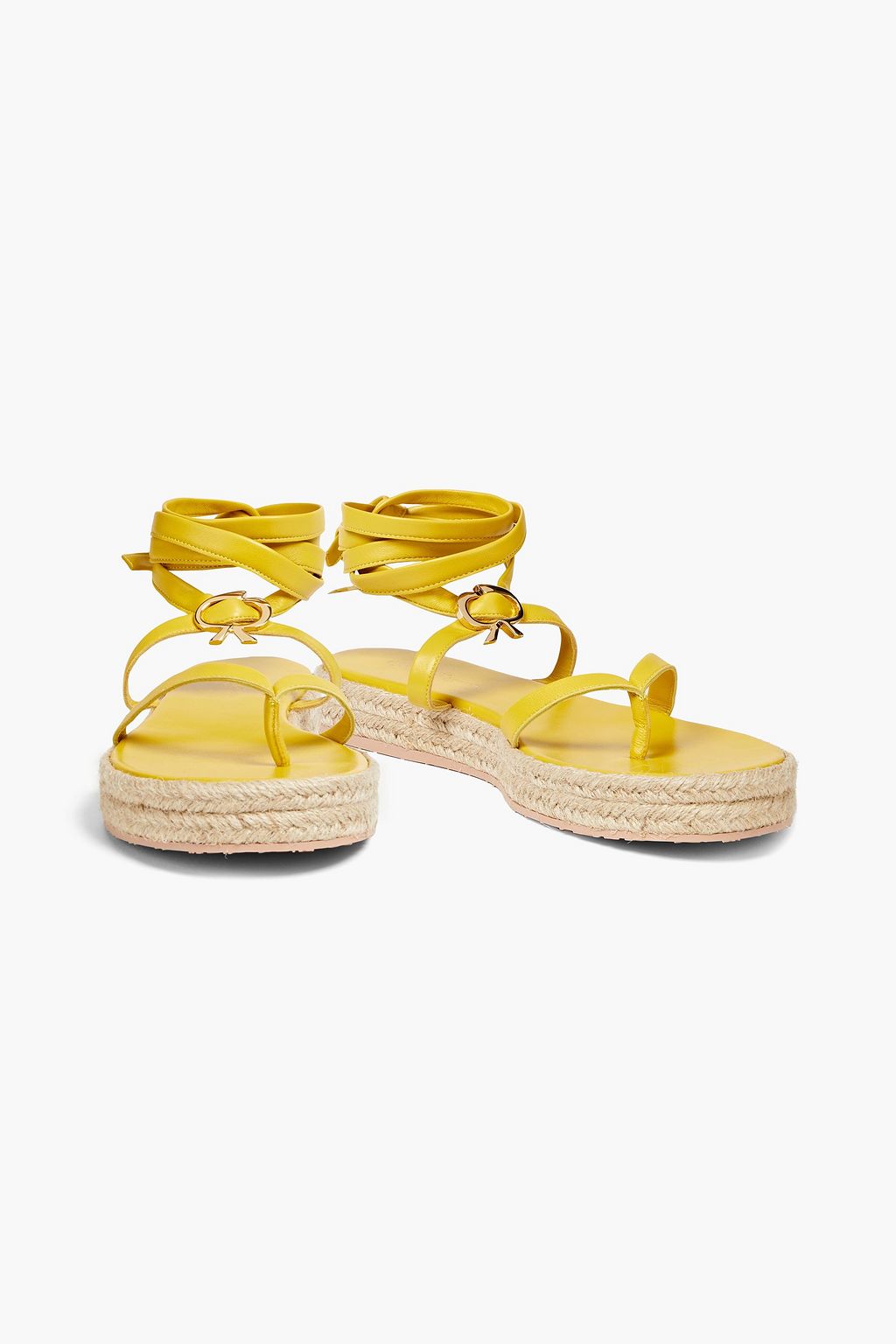 GIANVITO ROSSI Ribbon Beachclub embellished leather espadrille sandals