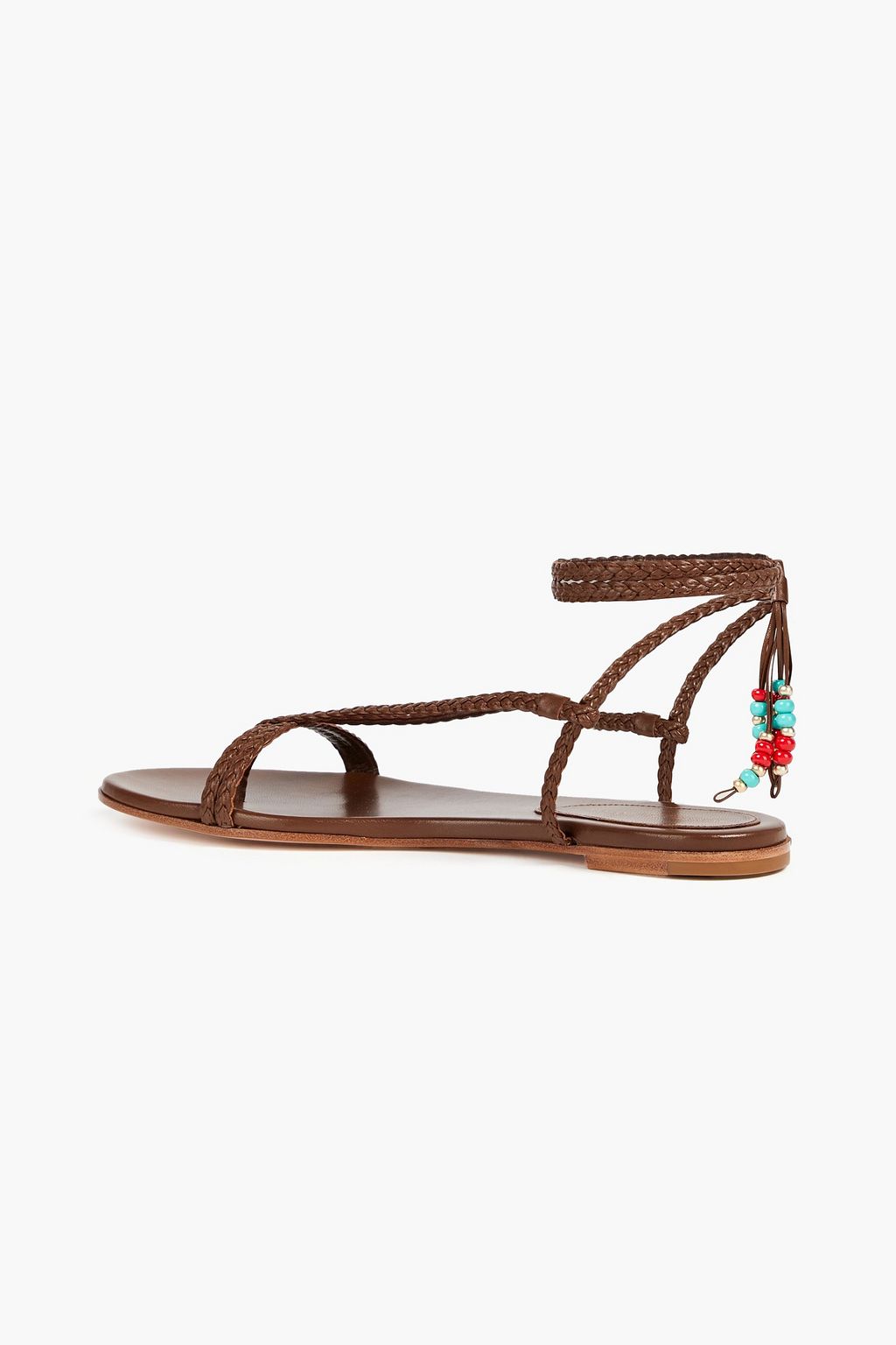 GIANVITO ROSSI Kingston beaded braided leather sandals