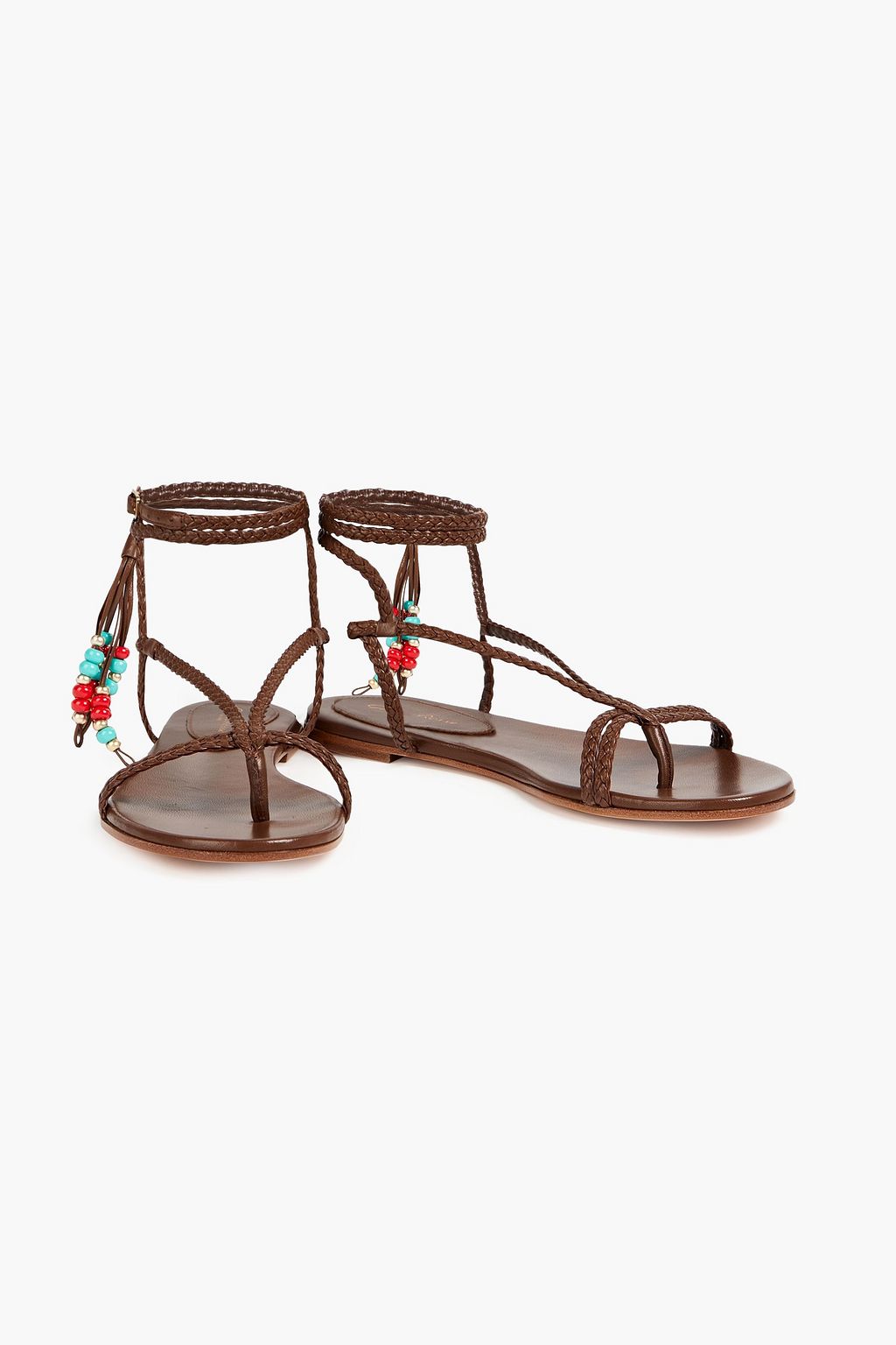GIANVITO ROSSI Kingston beaded braided leather sandals