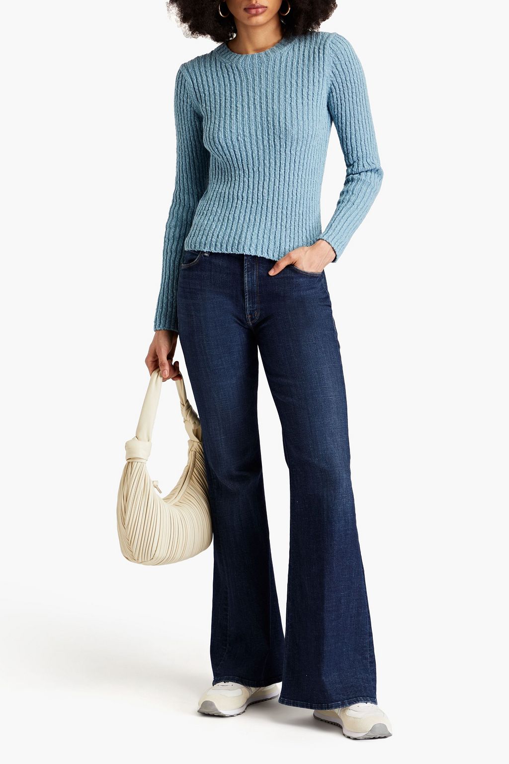 VINCE. Ribbed cotton and linen-blend sweater
