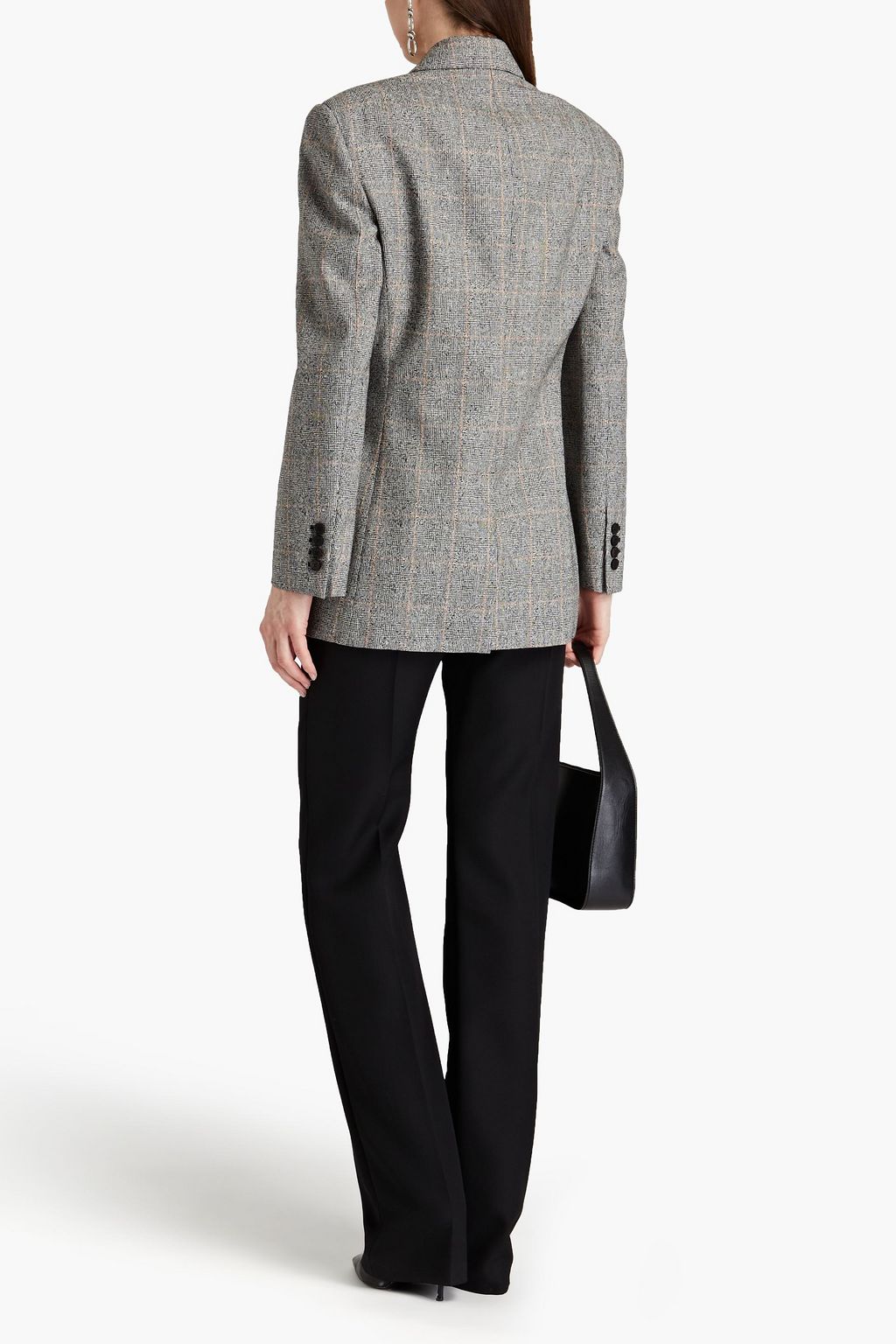 MCQUEEN Double-breasted Prince of Wales checked wool-blend blazer