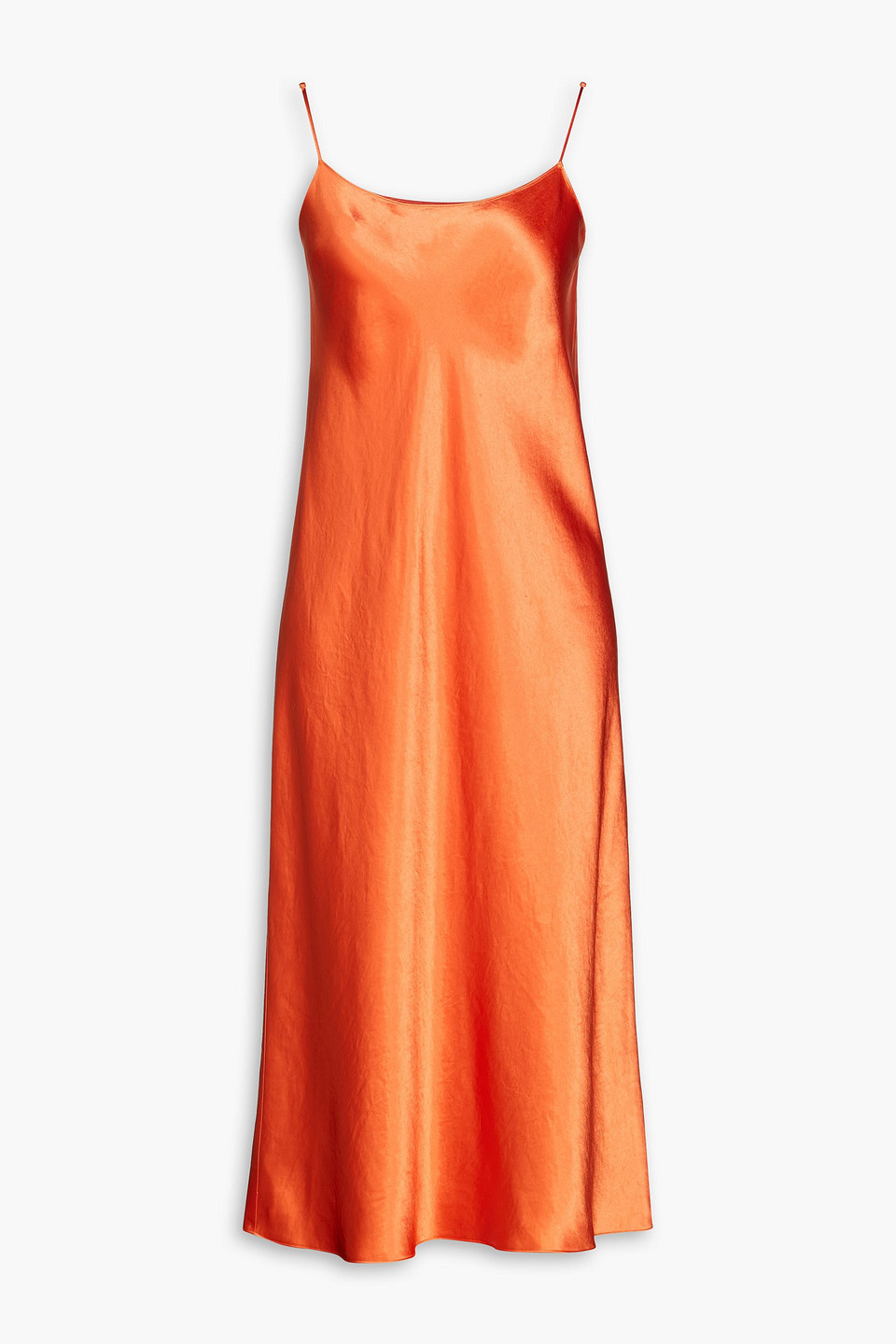Vince Orange Acetate Midi Dress In Orange