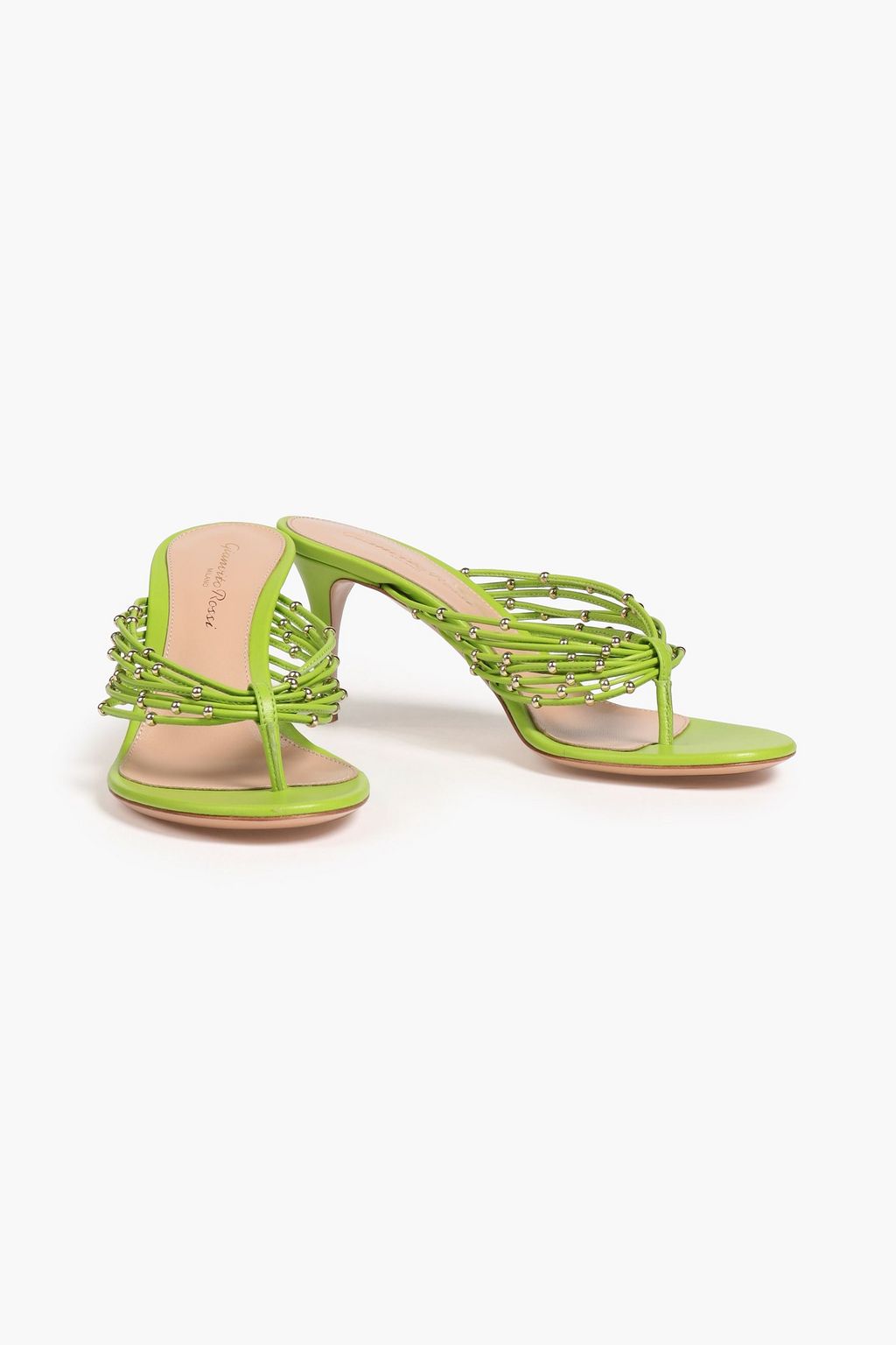 GIANVITO ROSSI Luxor bead-embellished leather mules