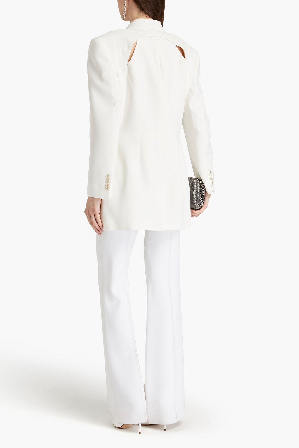 MCQUEEN Cutout layered crepe blazer