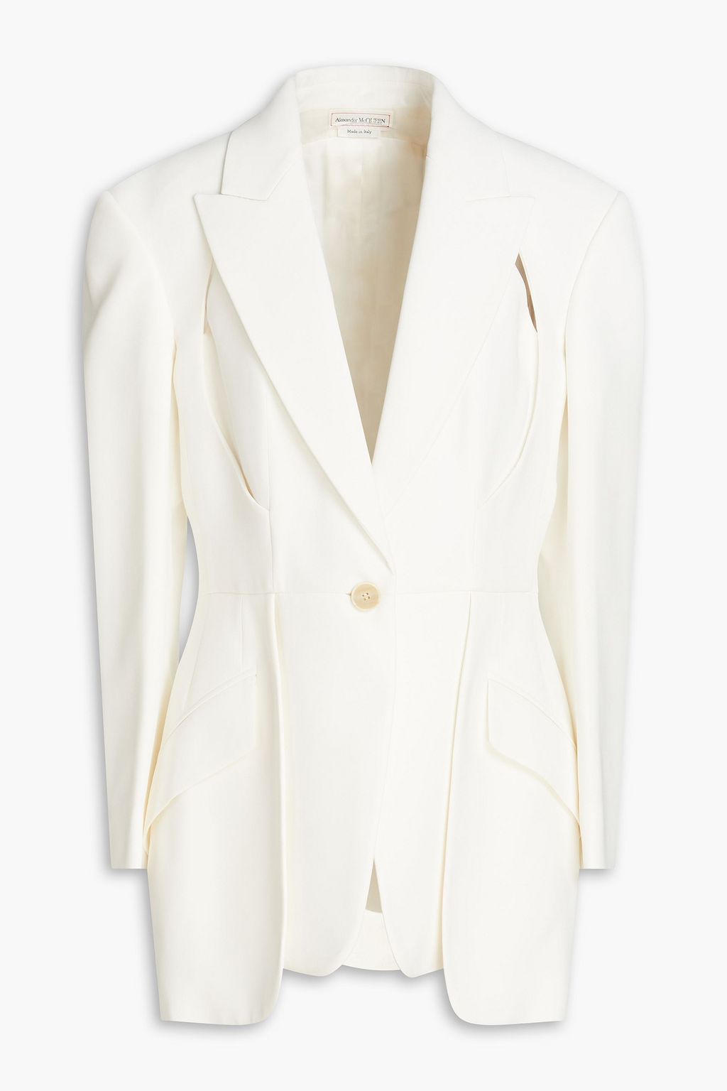 MCQUEEN Cutout layered crepe blazer | THE OUTNET