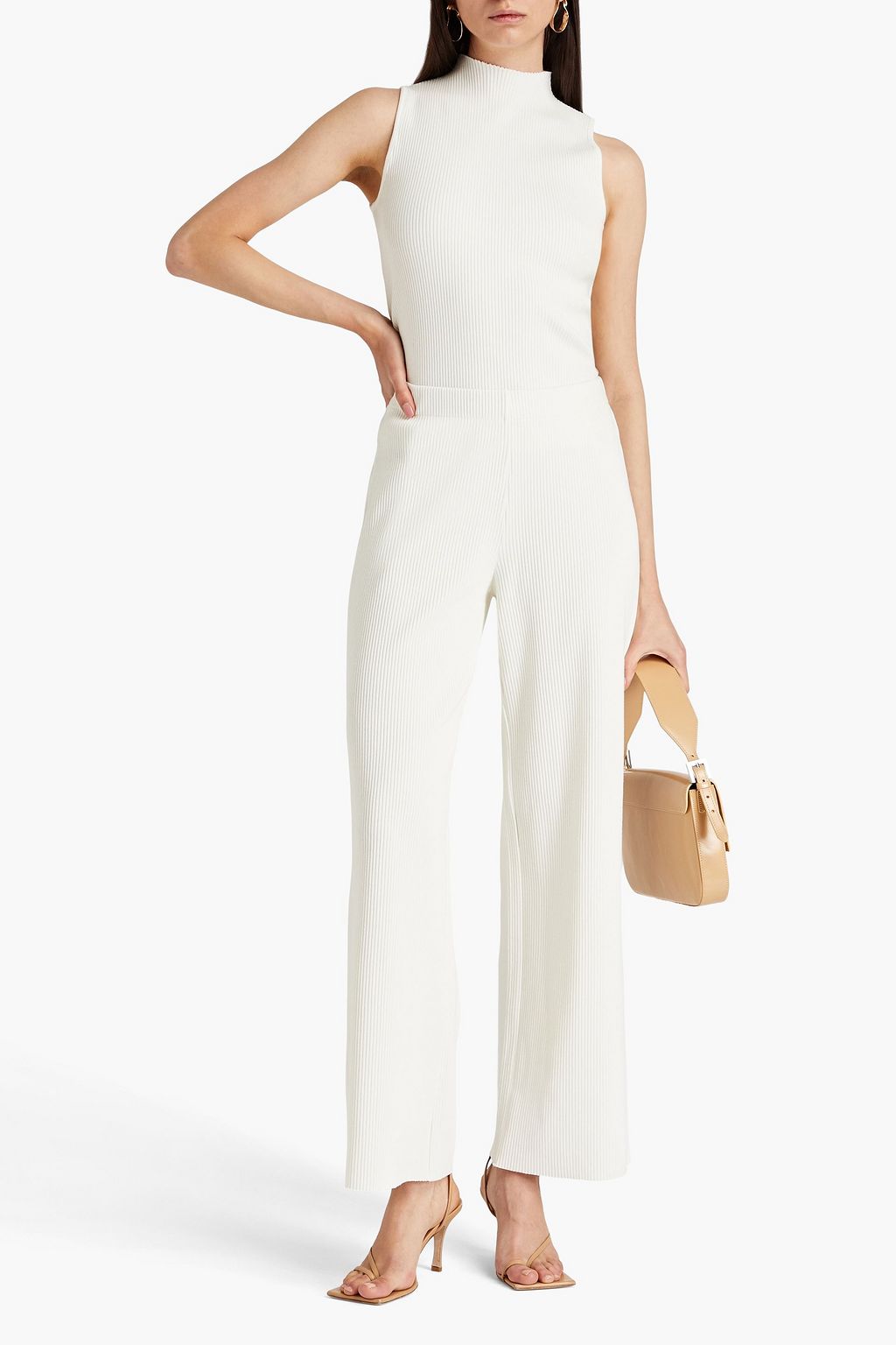 VINCE. Ribbed-knit wide-leg pants