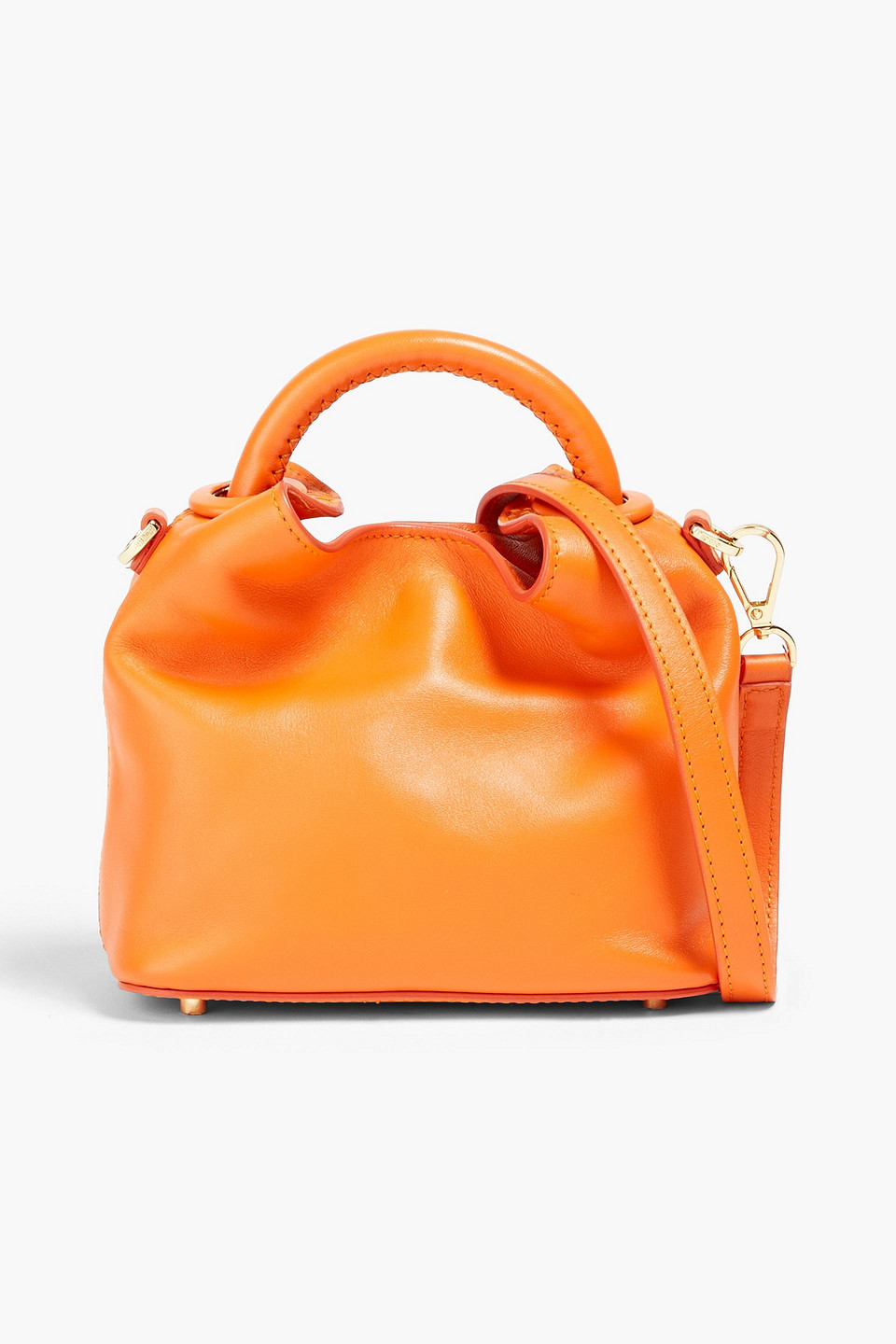 Elleme Madeleine Leather Tote In Orange