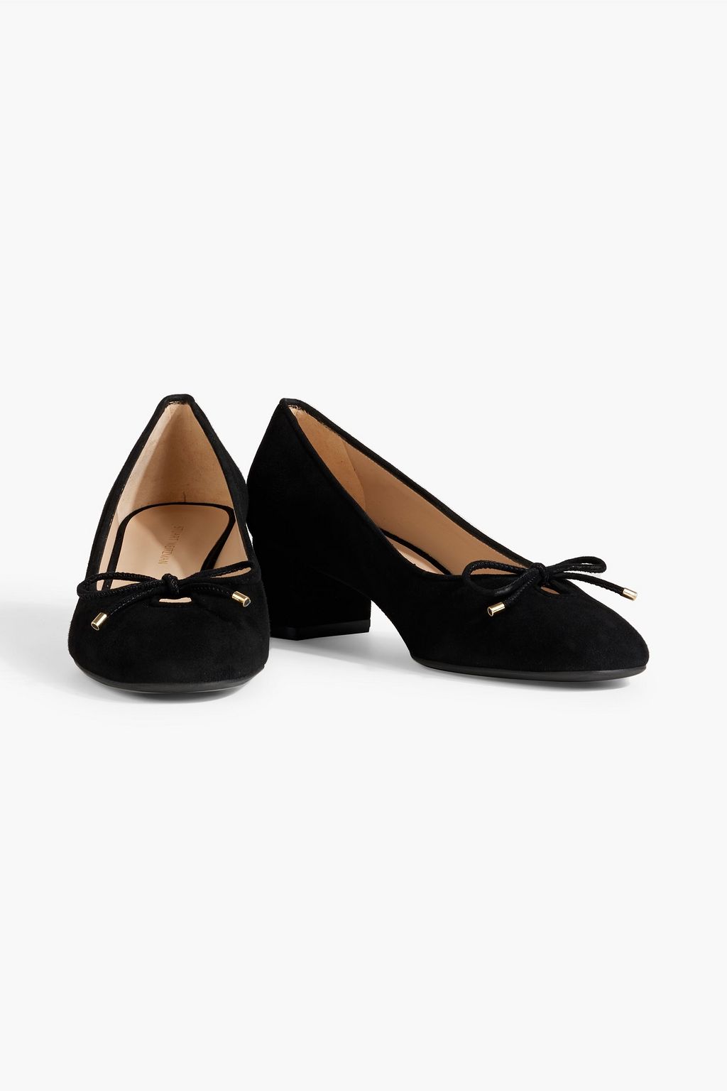 STUART WEITZMAN Gabby 45 bow-detailed suede pumps