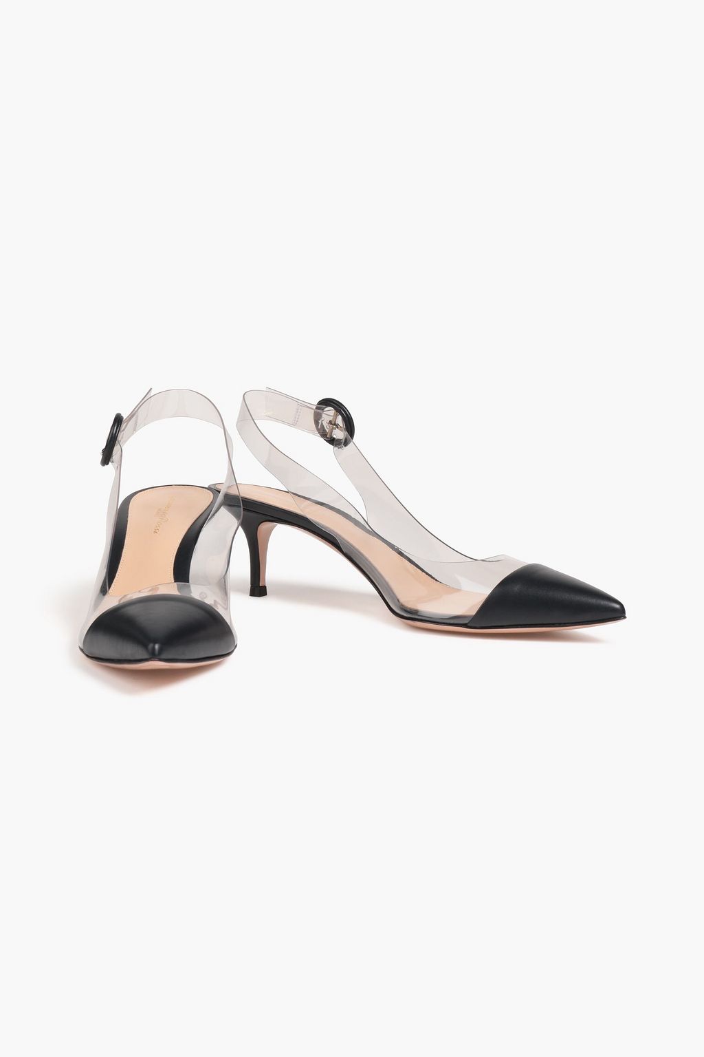 GIANVITO ROSSI Alice leather and PVC slingback pumps