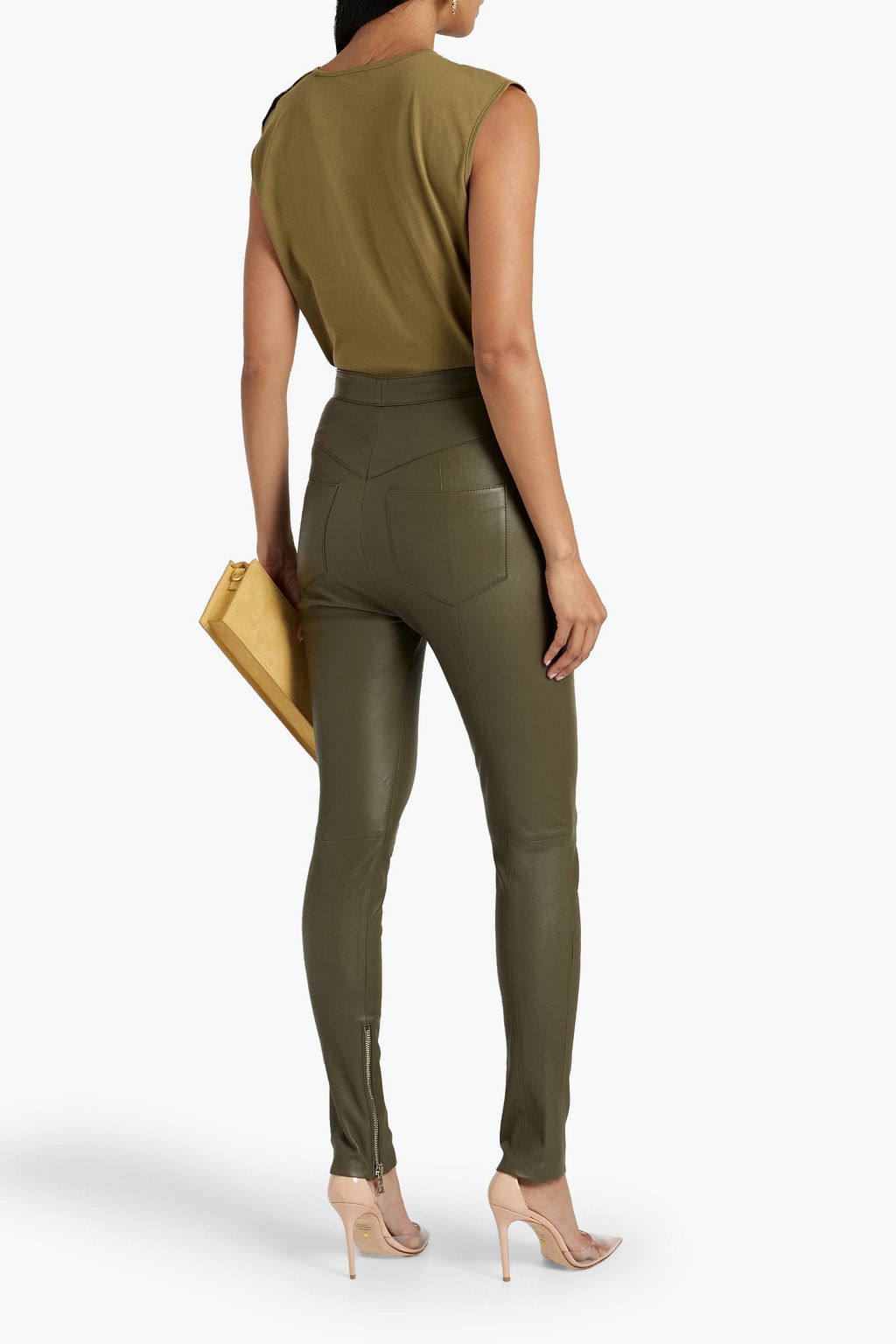 BALMAIN Leather skinny pants