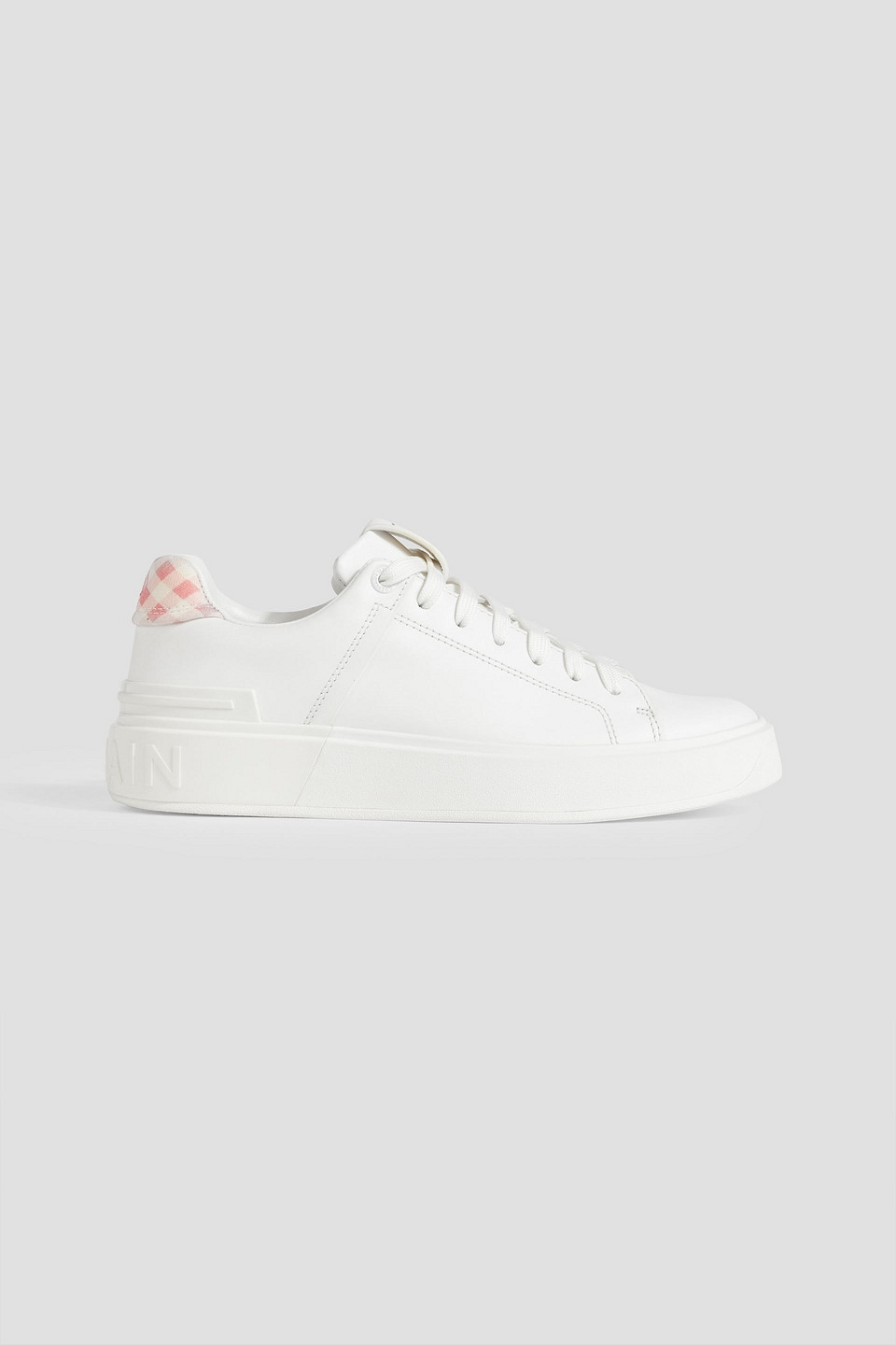 Balmain B-court Leather Sneakers In White ModeSens