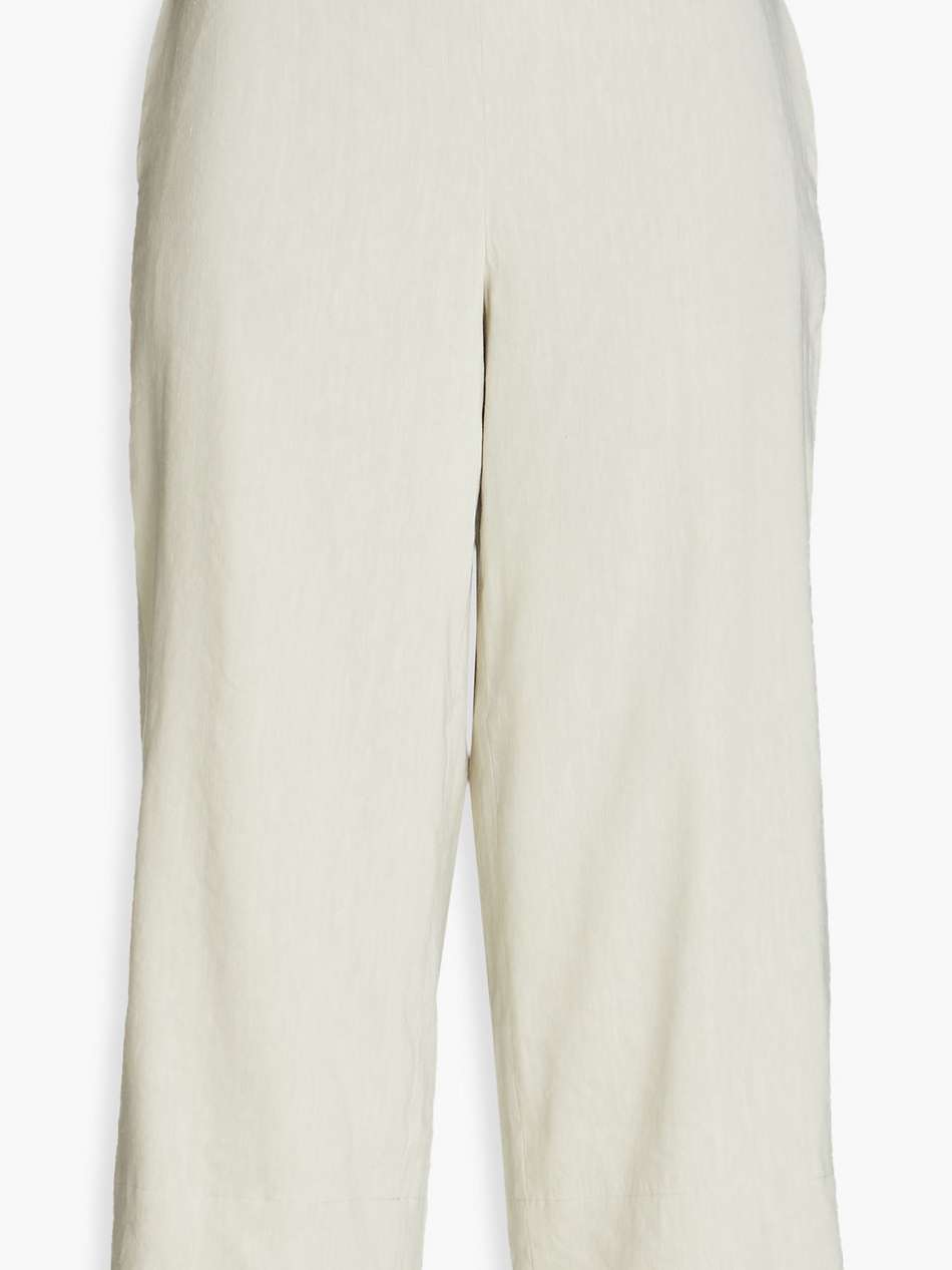 cropped linen-blend wide-leg pants