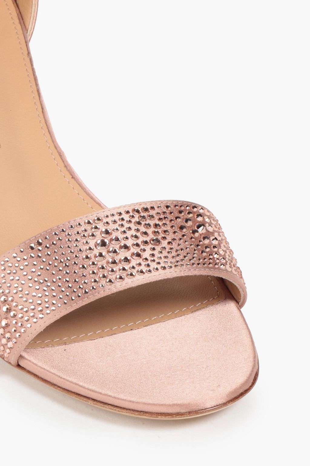 FERRAGAMO 아젤리아 크리스털 장식 새틴 샌들