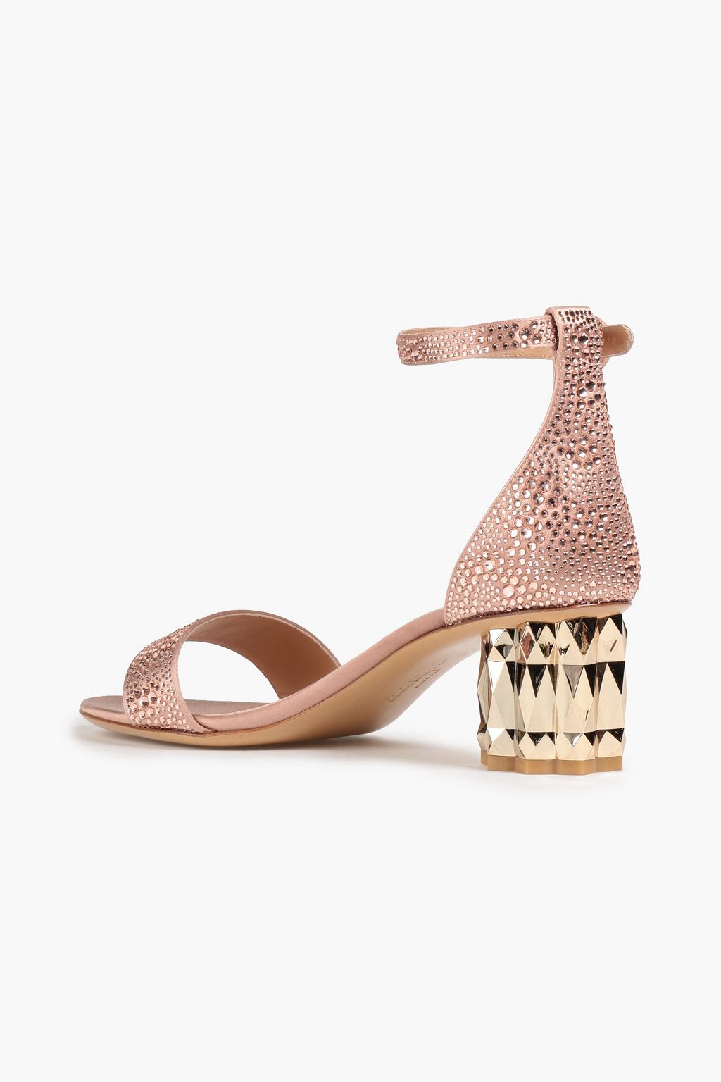 FERRAGAMO 아젤리아 크리스털 장식 새틴 샌들