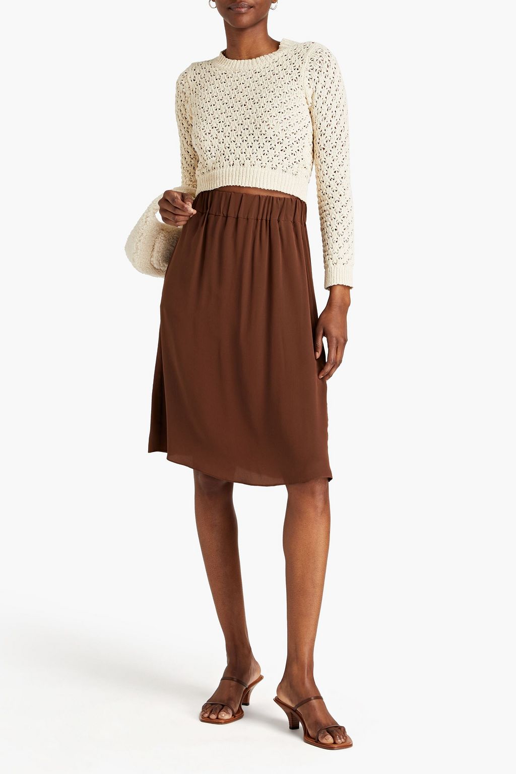 OFFICINE GÉNÉRALE Marlene silk crepe de chine skirt