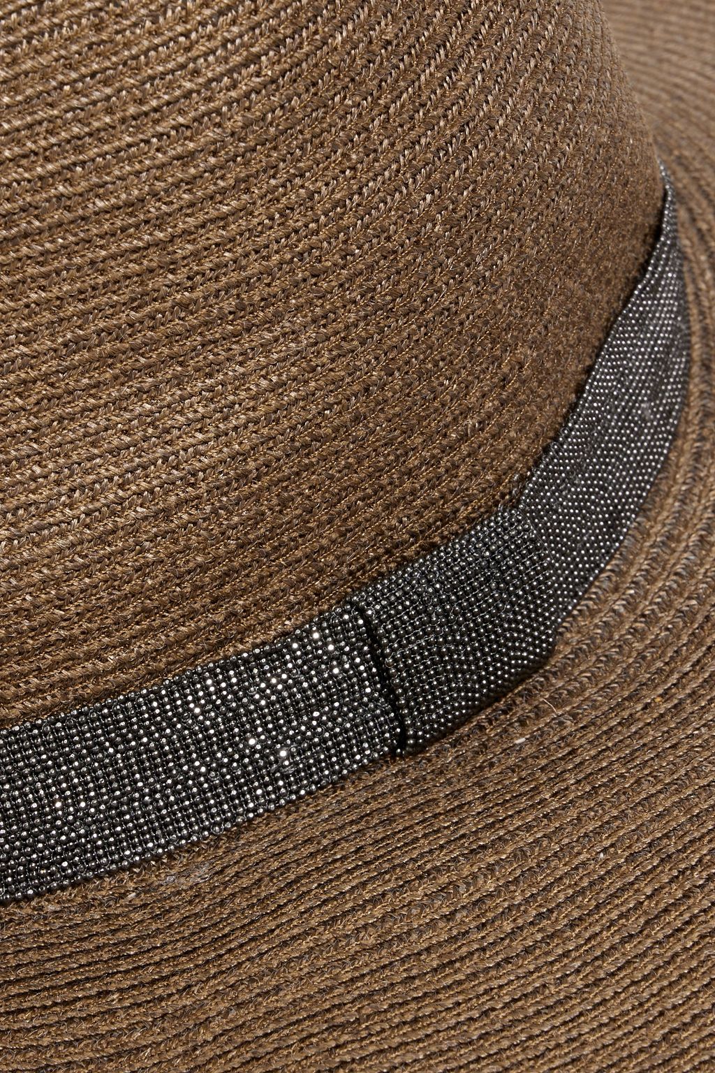 BRUNELLO CUCINELLI Bead-embellished hemp-blend sunhat