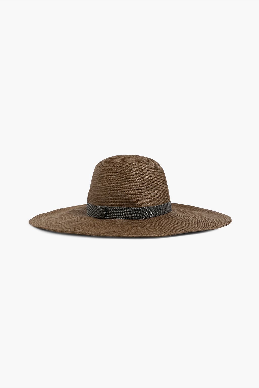 BRUNELLO CUCINELLI Bead-embellished hemp-blend sunhat