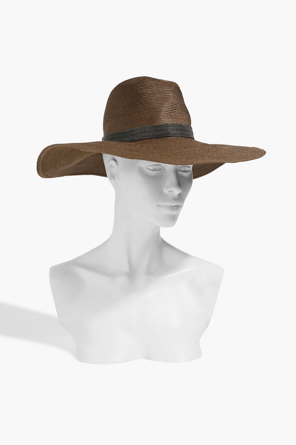 BRUNELLO CUCINELLI Bead-embellished hemp-blend sunhat