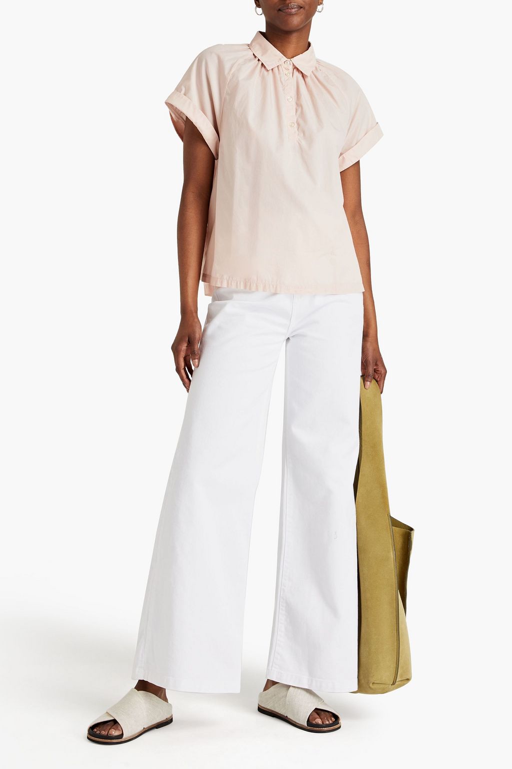 OFFICINE GÉNÉRALE Nolwenn gathered cotton-poplin shirt