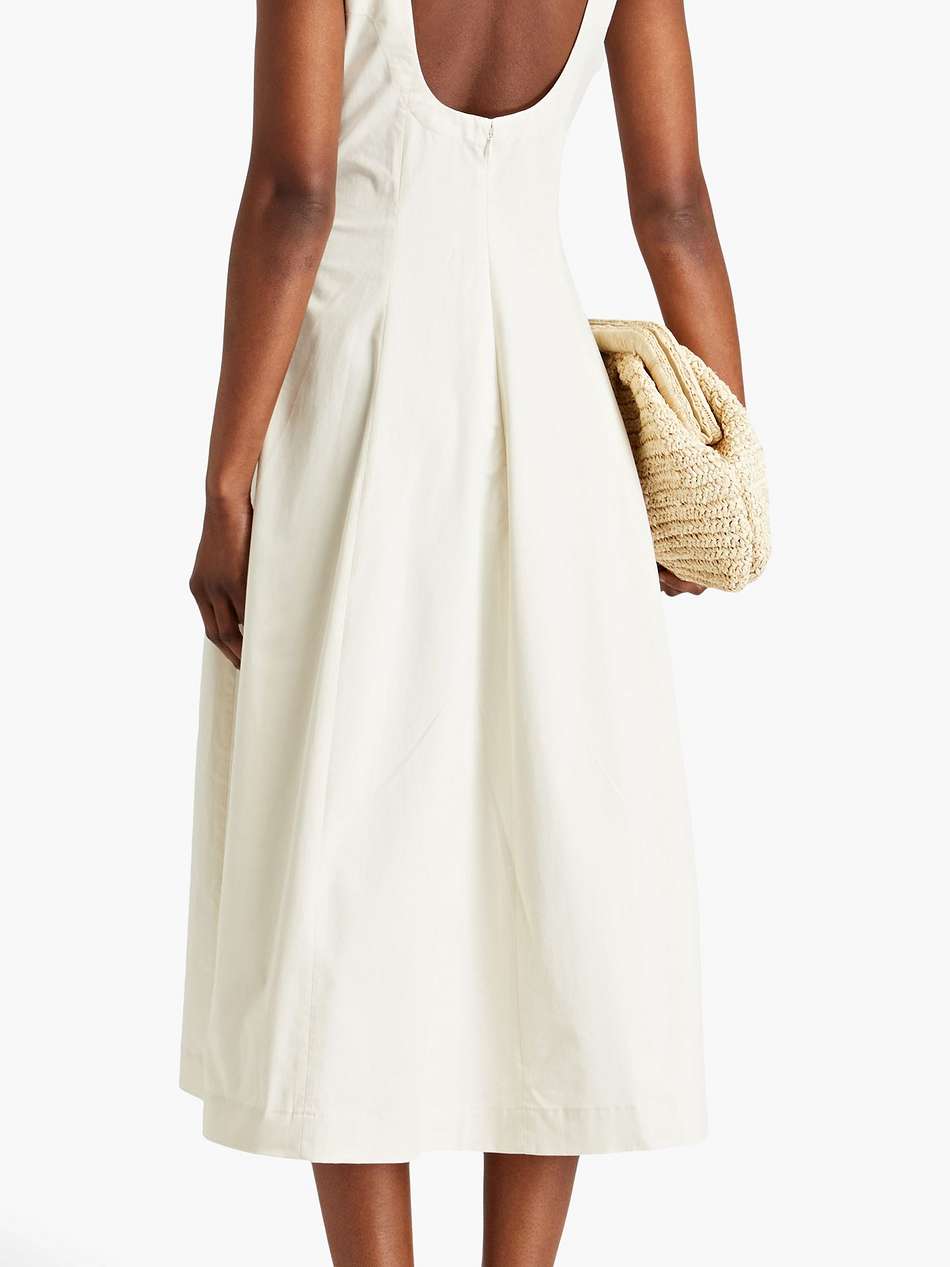cotton-blend twill midi dress