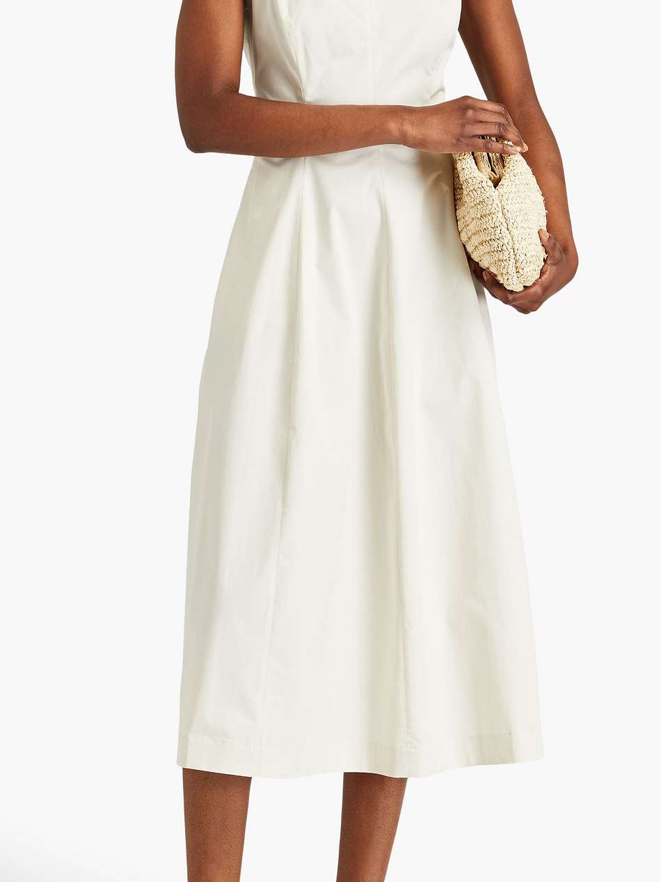 cotton-blend twill midi dress