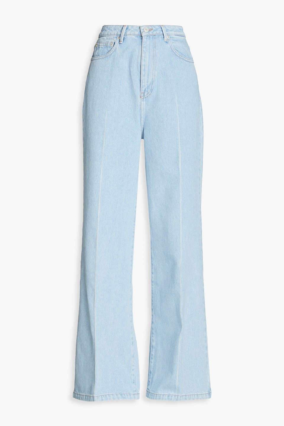 Officine Generale Romy Faded High-rise Wide-leg Jeans In Light Denim