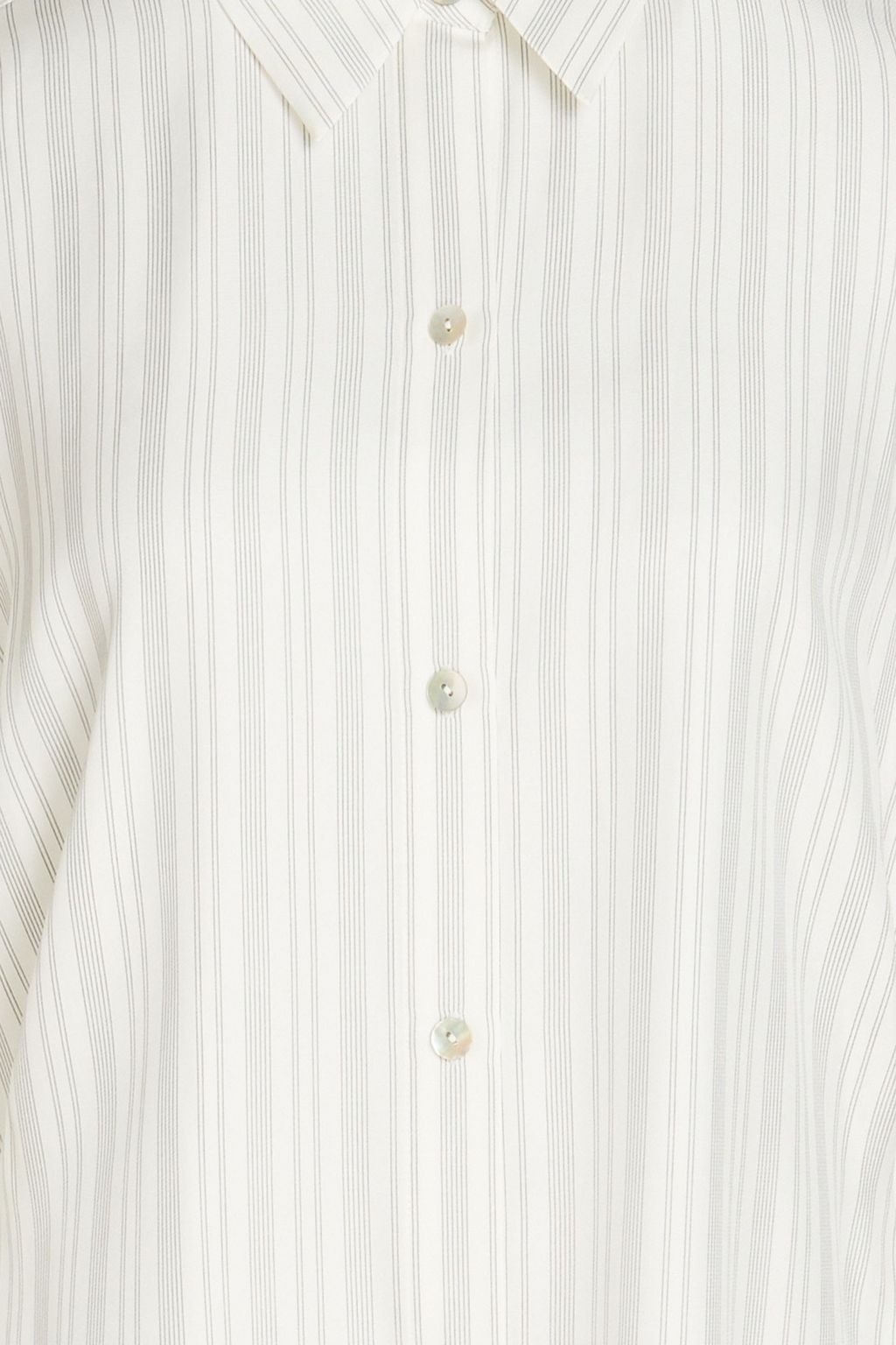 VINCE. Striped silk-blend twill shirt