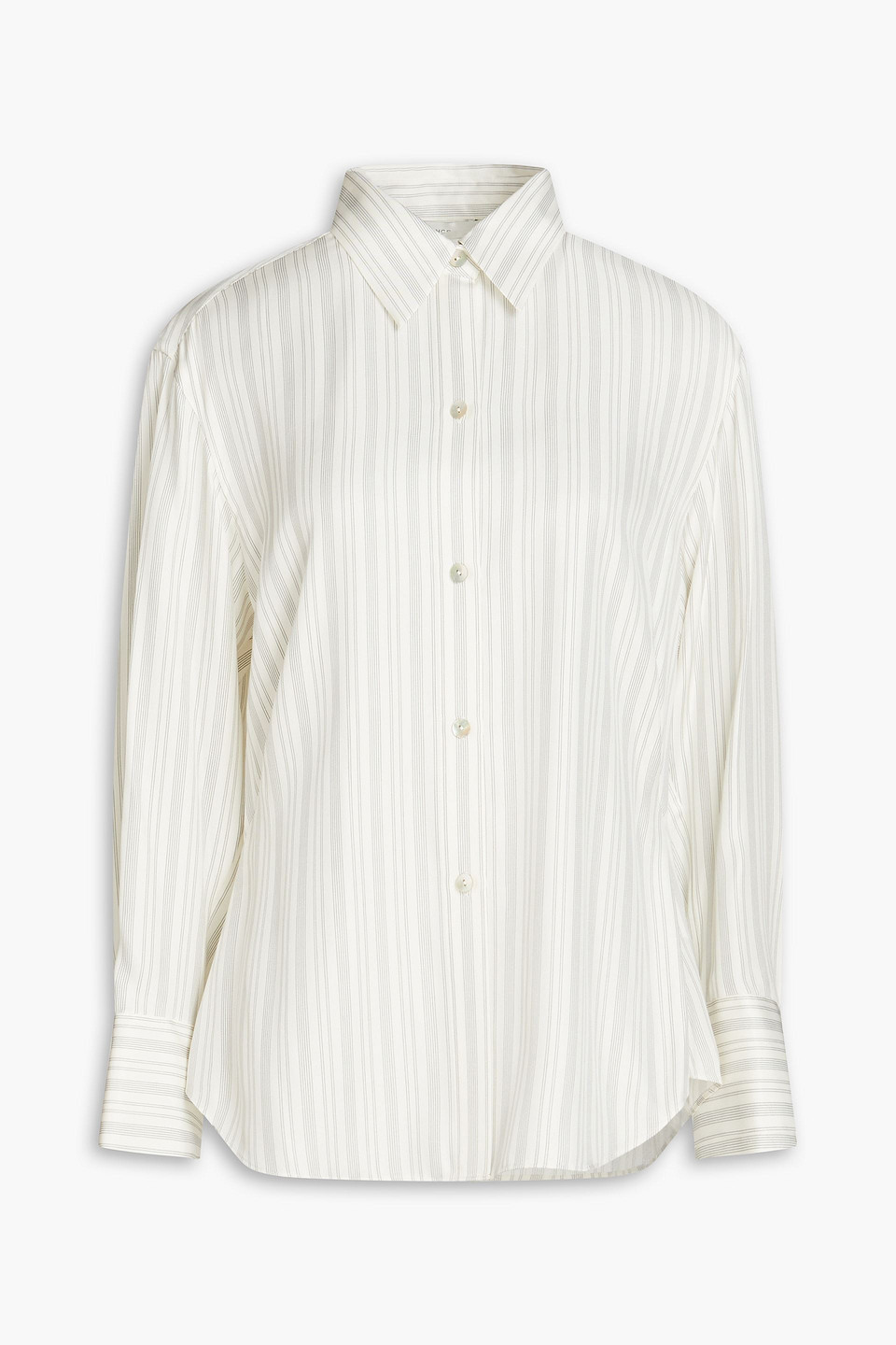 Vince Gestreiftes Hemd Aus Twill Aus Einer Seidenmischung In Ivory