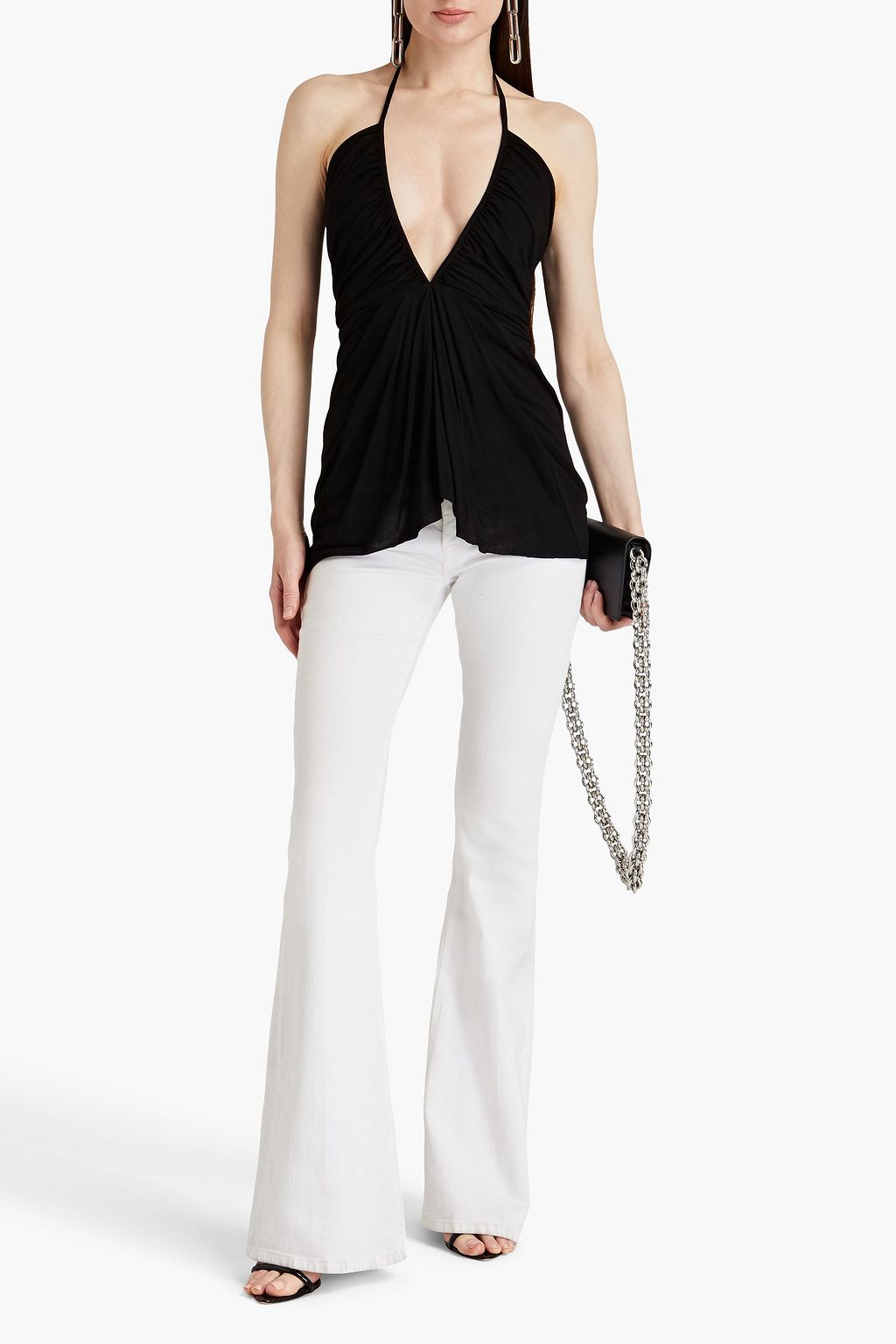 RICK OWENS LILIES Scarlett draped jersey halterneck top