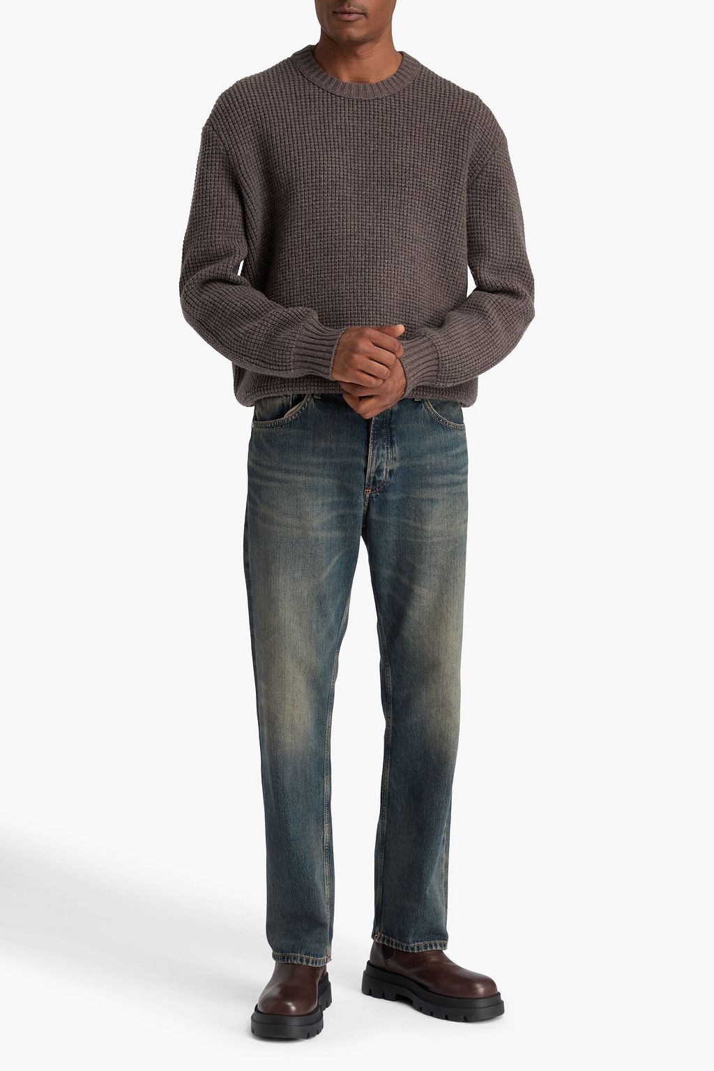 FRAME Waffle-knit wool sweater