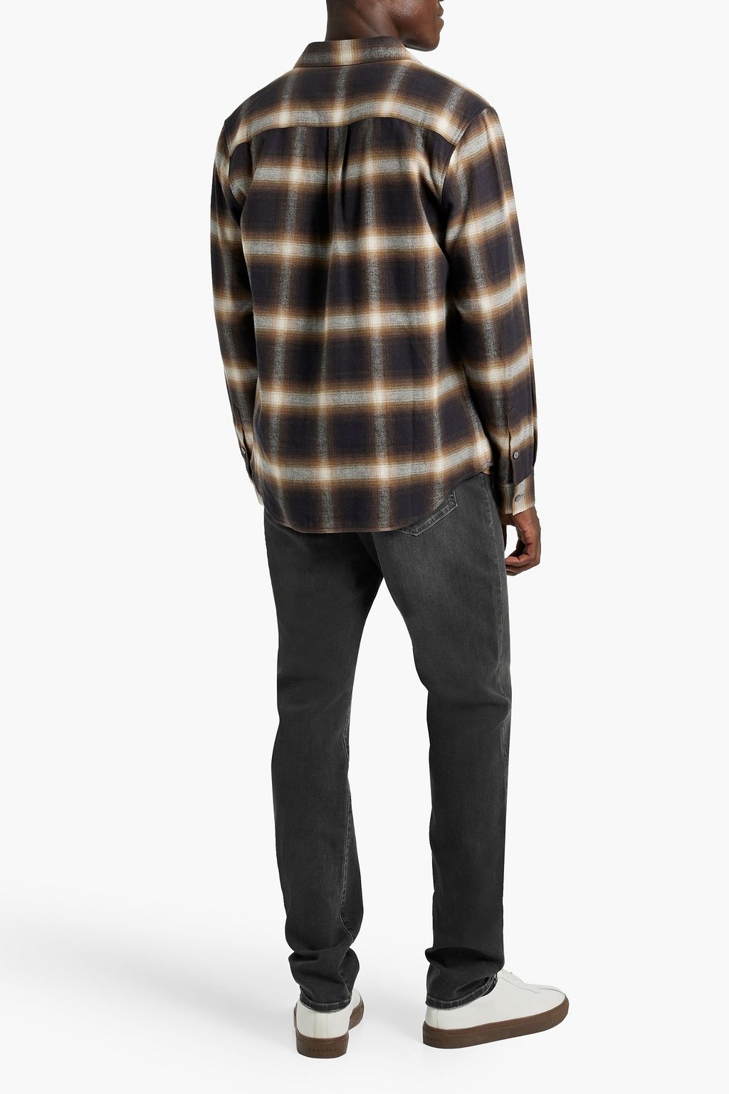 FRAME Checked cotton-flannel shirt