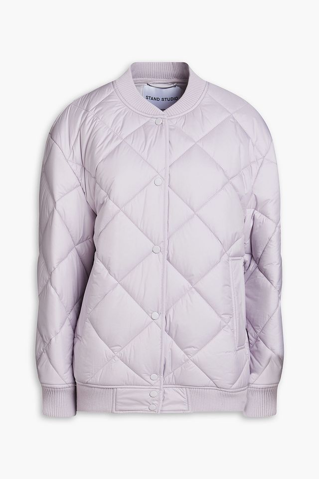 Spring quilted shell bomber jacket