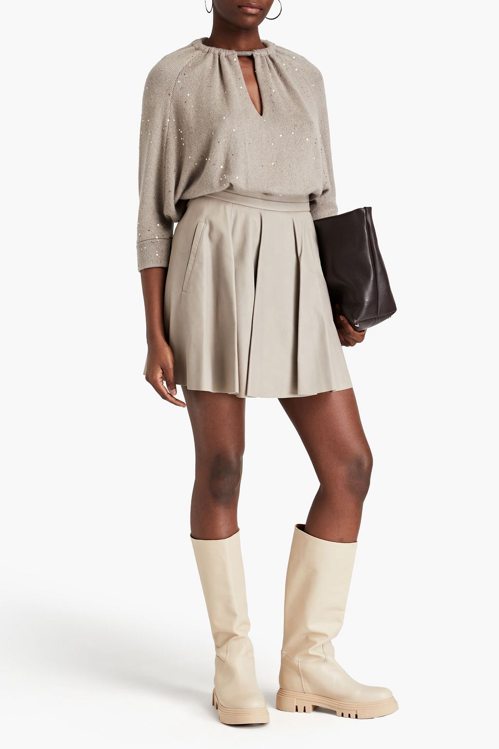 BRUNELLO CUCINELLI Verzierter Pullover aus einer Kaschmir-Seidenmischung