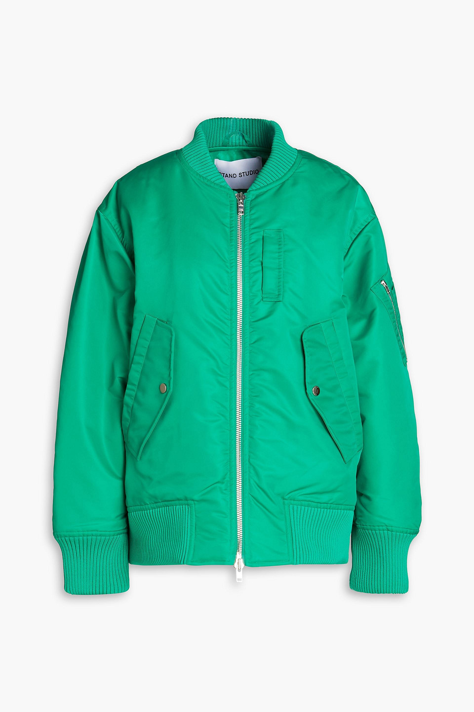 Stand Studio Jumbo Padded Bomber Jacket In Jade