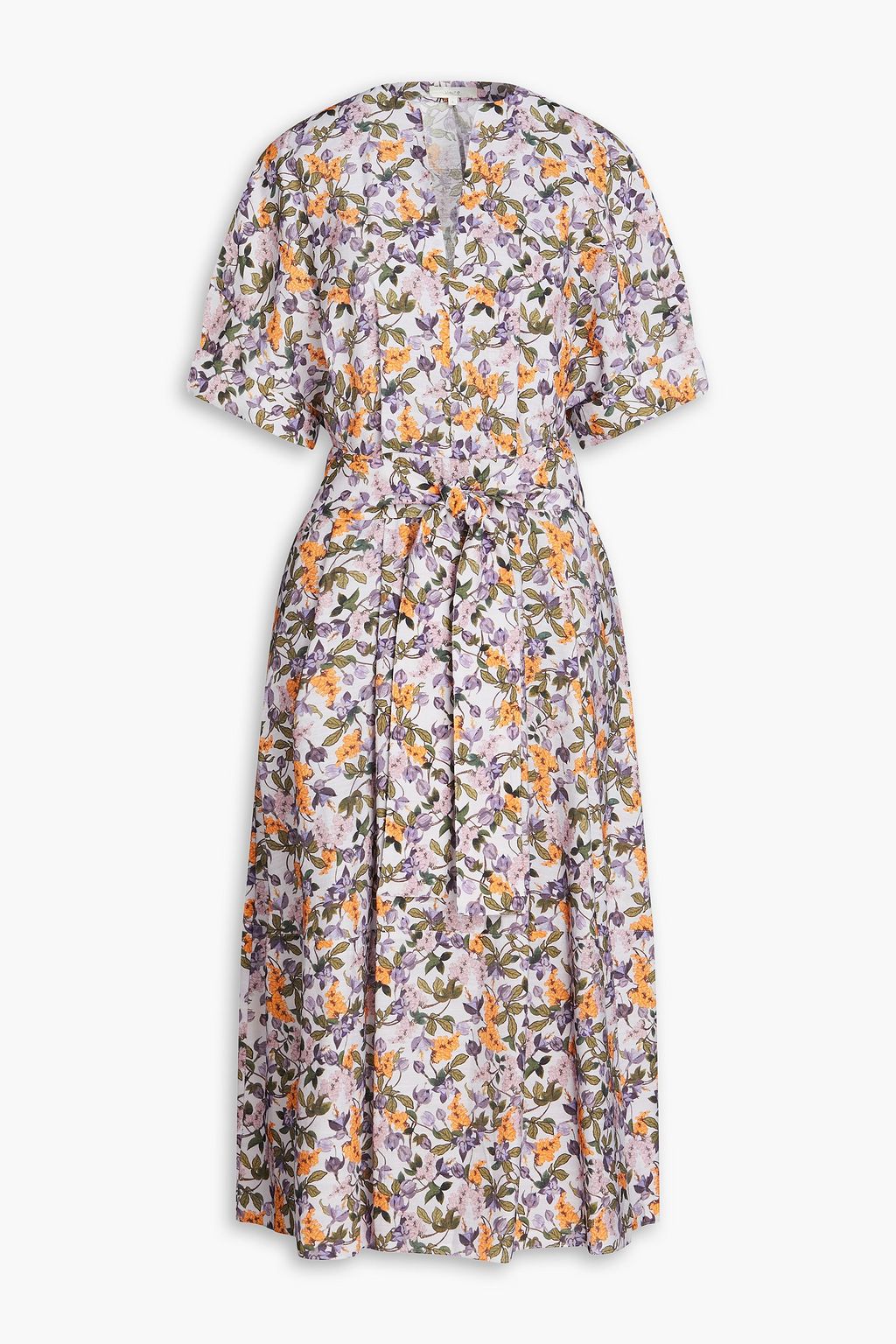 VINCE. Floral-print poplin midi dress | THE OUTNET