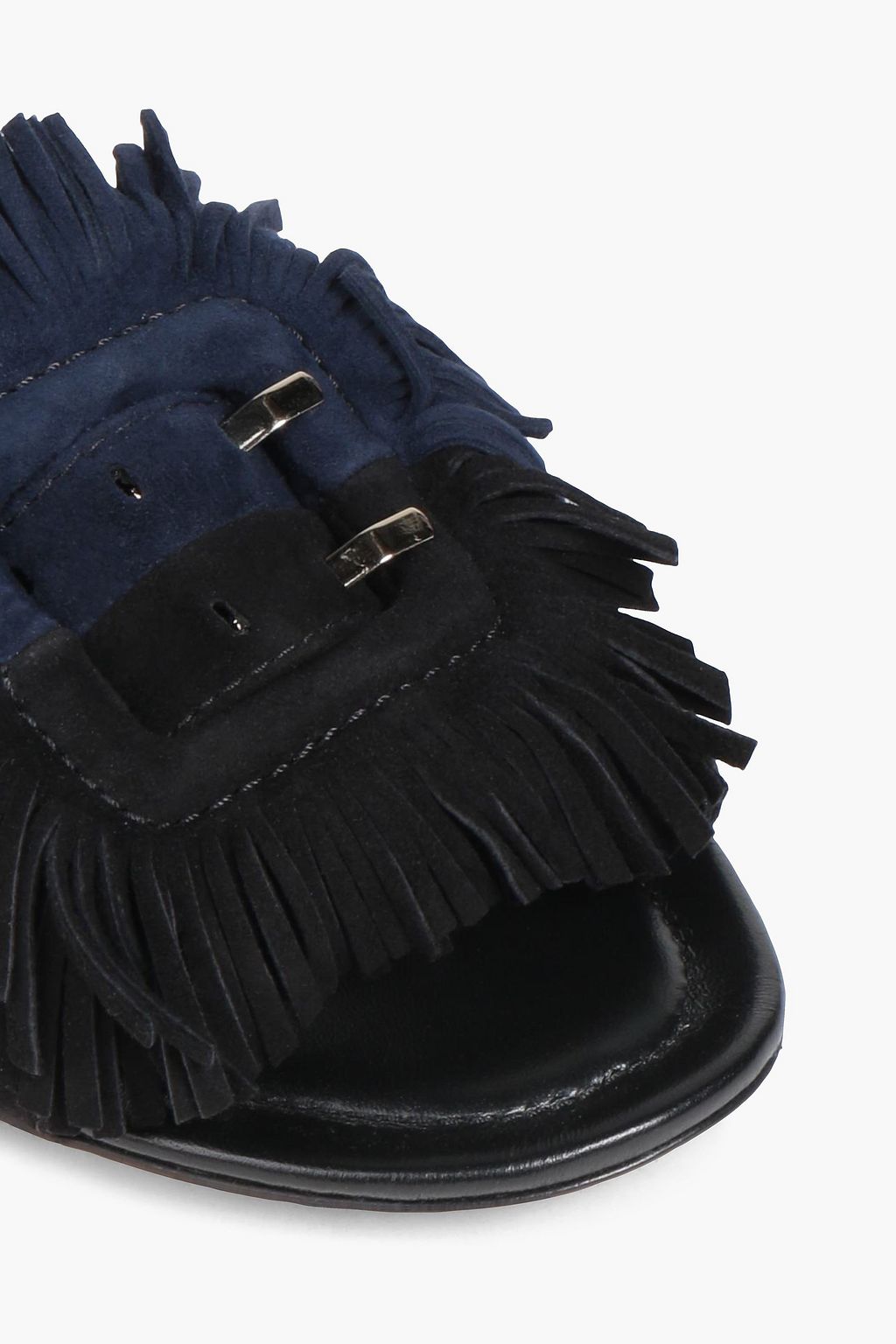 TOD'S شبشب بشرّابات من الجلد السويدي بلونين