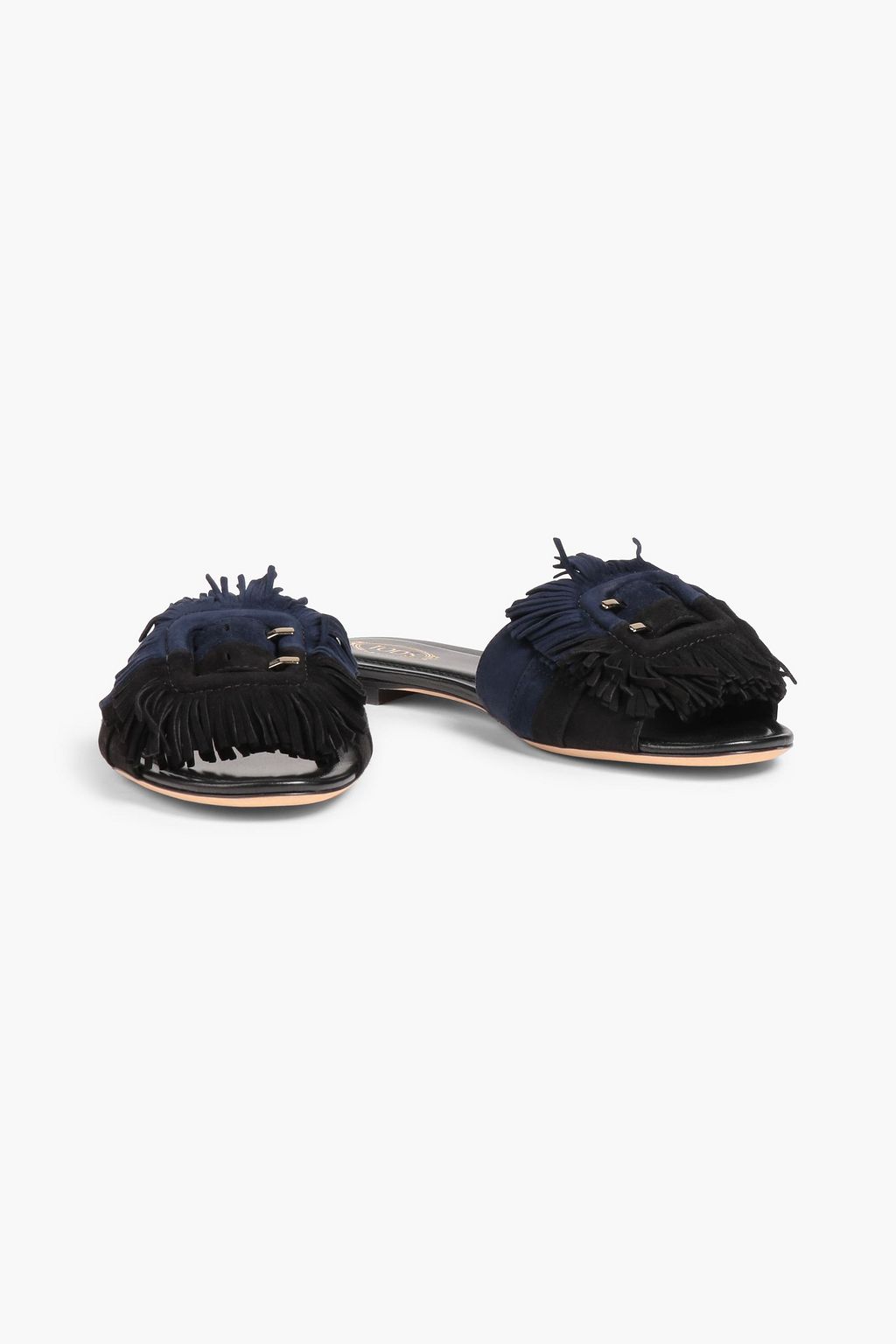 TOD'S شبشب بشرّابات من الجلد السويدي بلونين