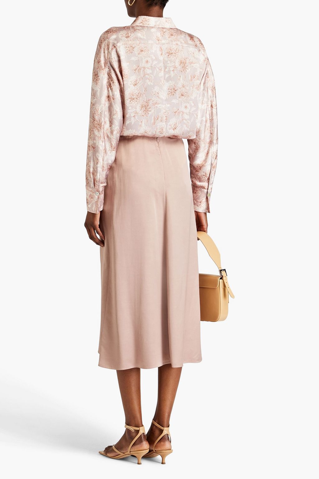 VINCE. Satin midi skirt