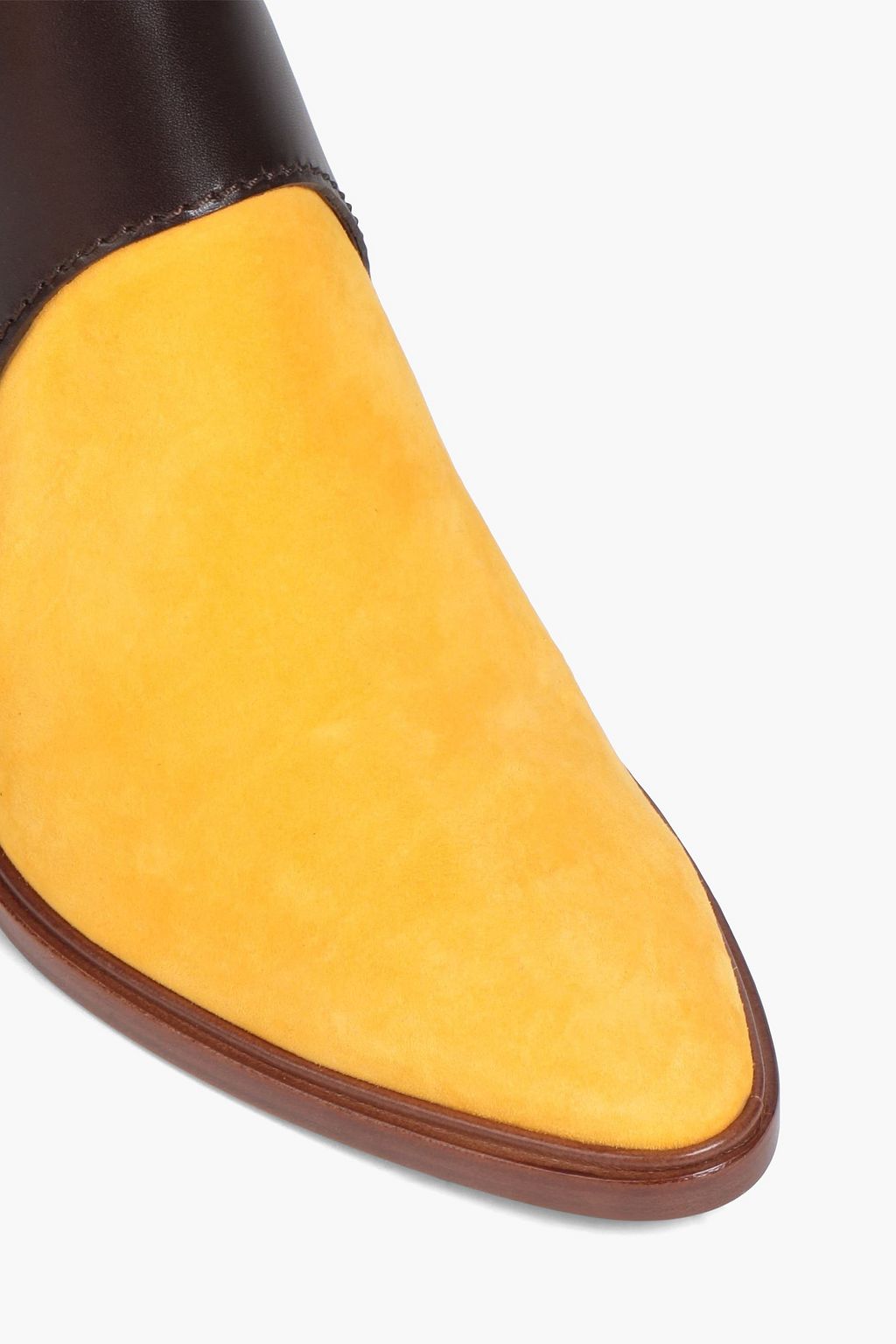 TOD'S Two-tone leather and suede ankle boots