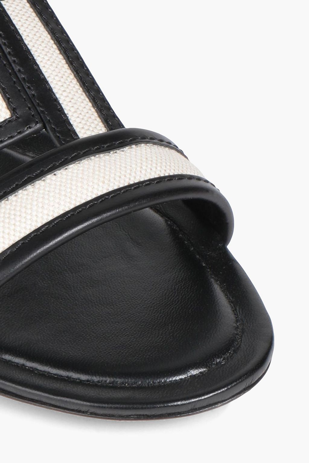 TOD'S Leather and canvas sandals