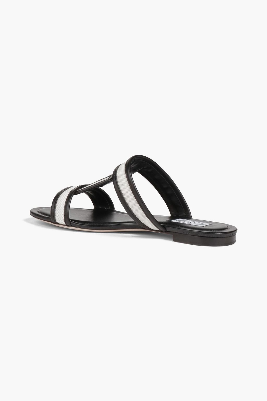 TOD'S Leather and canvas sandals