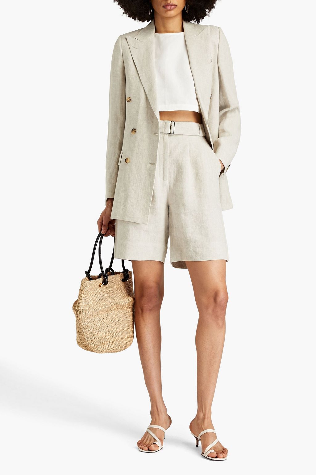 OFFICINE GÉNÉRALE Manon double-breasted linen blazer